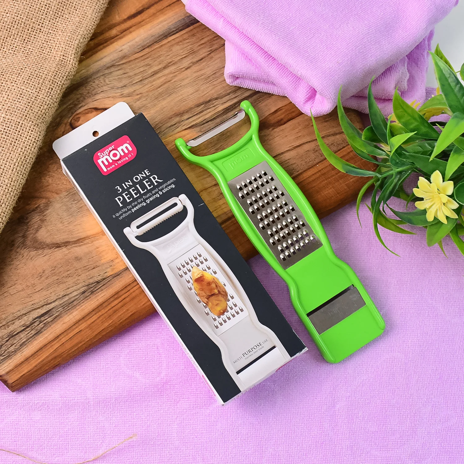 Supermom 3-in-1 Multi-Functional Stainless Steel Vegetable & Fruit Peeler (1 Pc) - Image 4