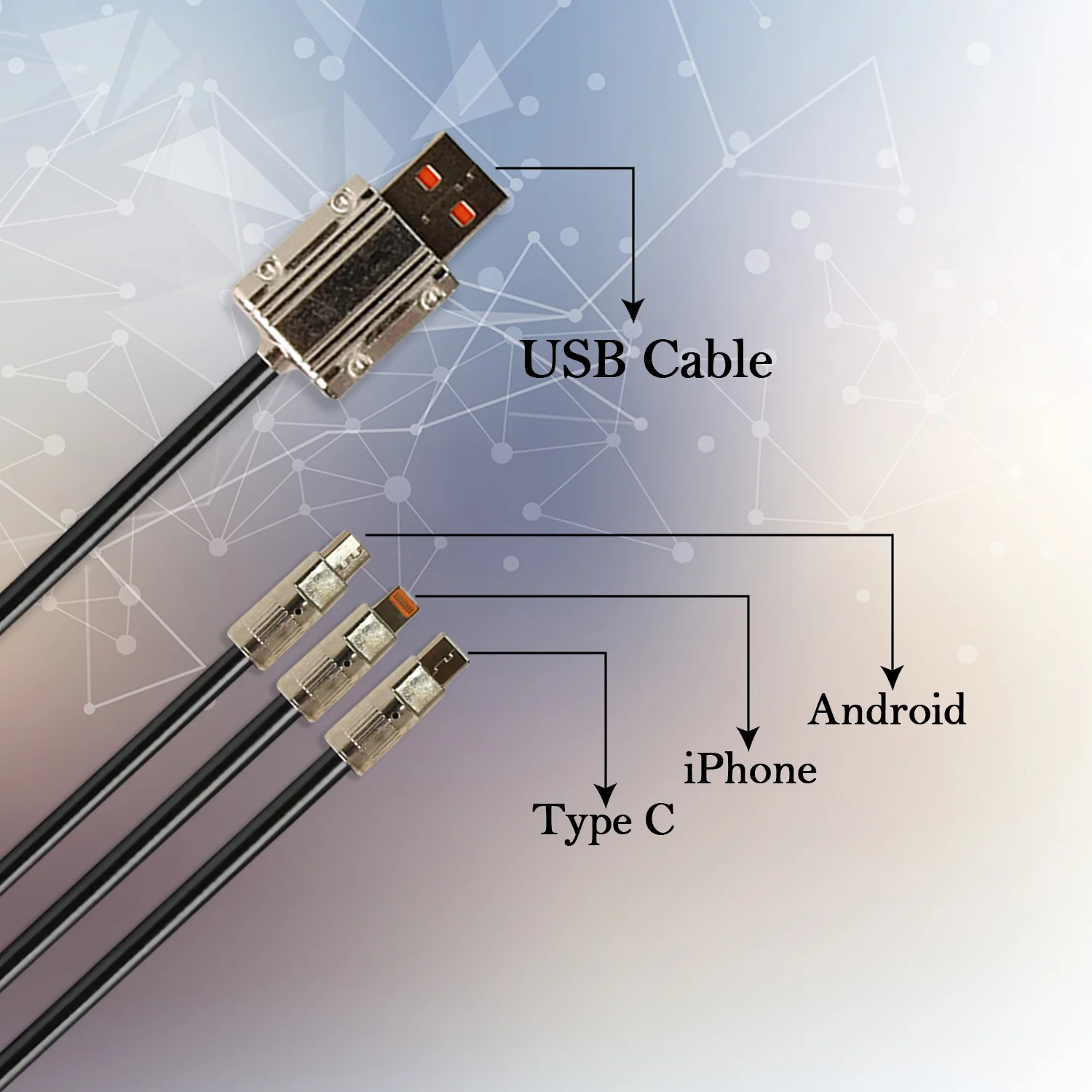 3 in 1 Multi Super Fast Charging Cable (1 Pc / 2 Mtr.) - Image 4