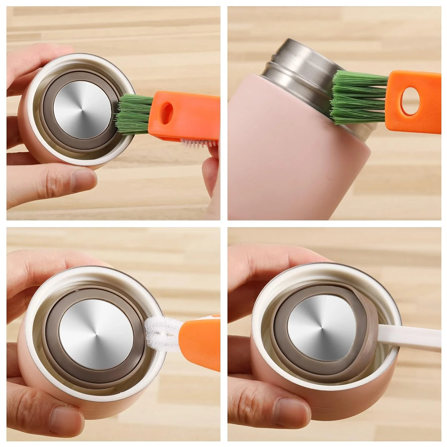 3-in-1 Multifunctional Cleaning Brush Set – Mini Bottle, Cup & Lid Cleaner (1 Pc) - Image 4