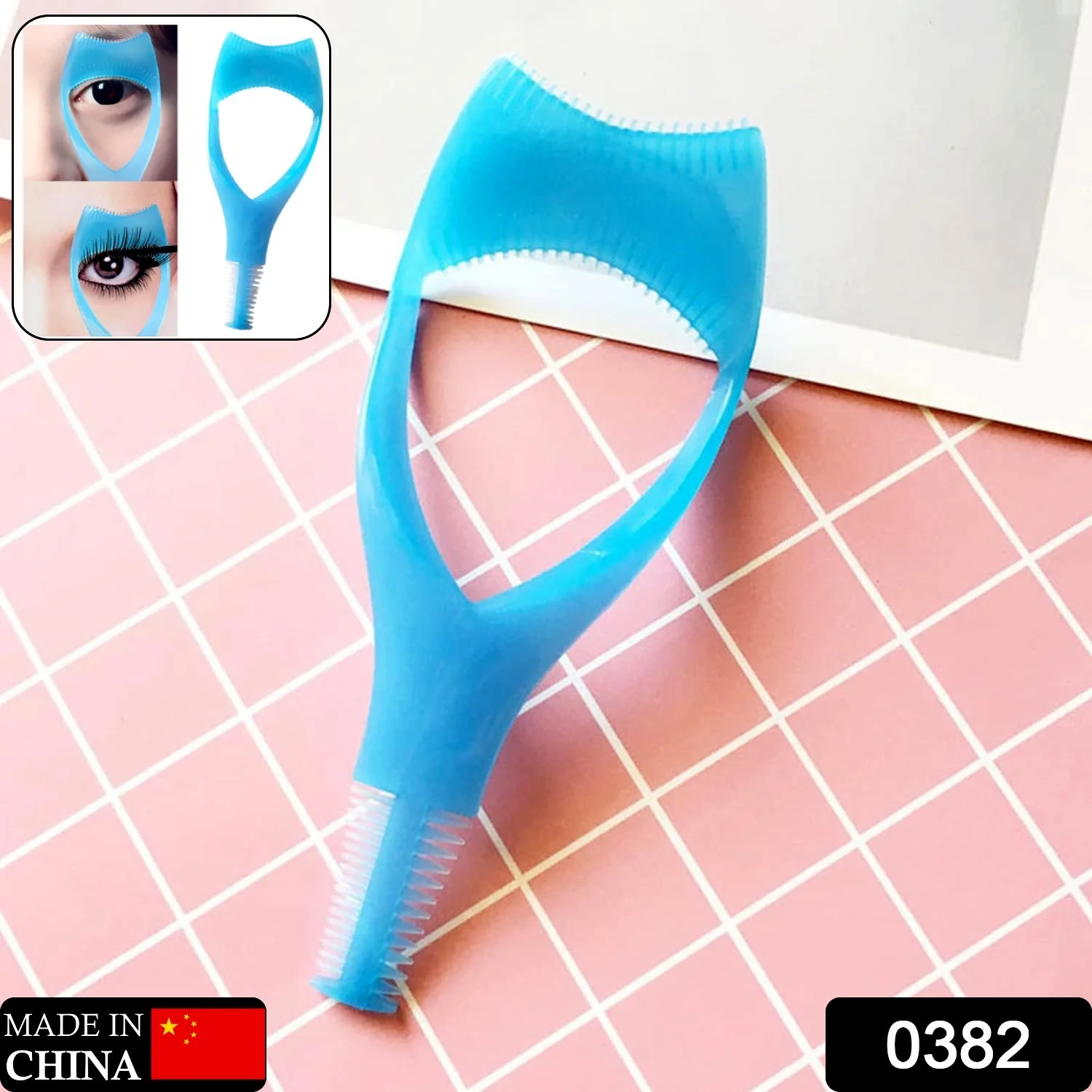 3-in-1 Plastic Eyelash Tool: Mascara Guide, Brush & Curler (1 Pc) - Image 2