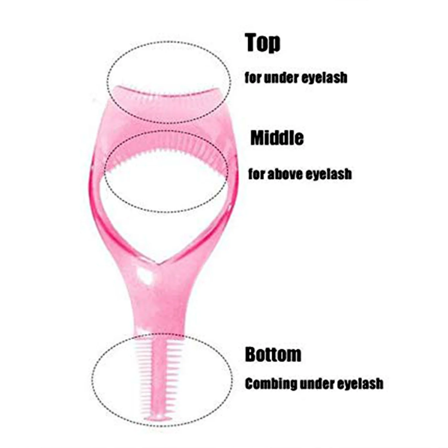 3-in-1 Plastic Eyelash Tool: Mascara Guide, Brush & Curler (1 Pc) - Image 6