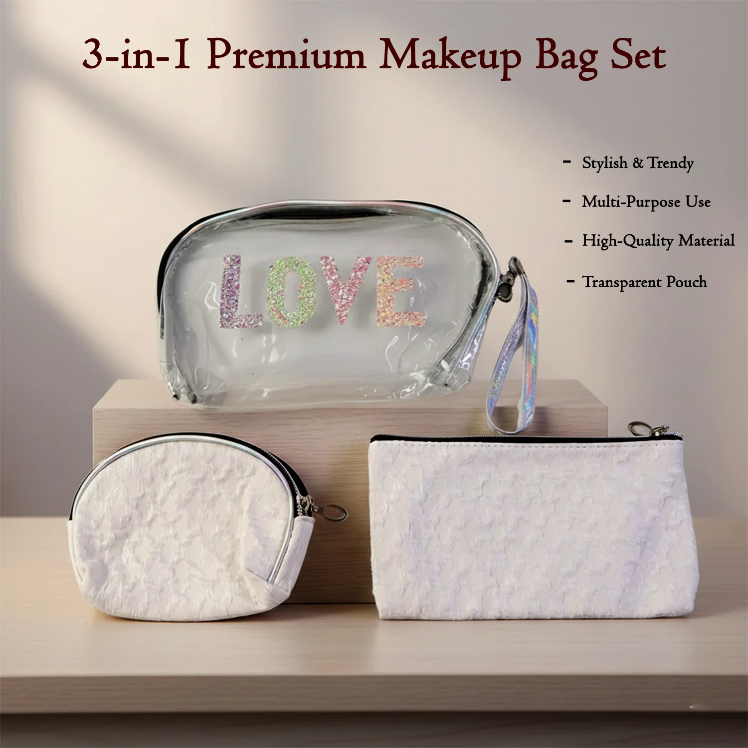 3-in-1 Premium Makeup Bag Set - Image 4