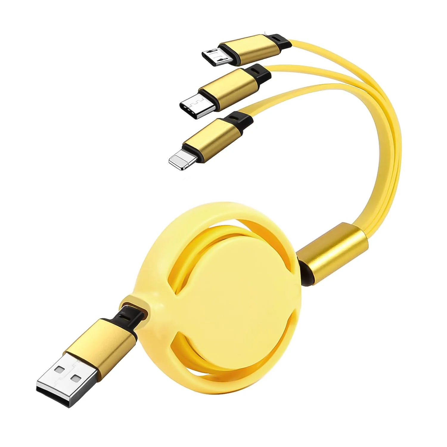 3 in 1 Retractable Charger Charging Cable (1 Pc / Mix Color) - Image 7