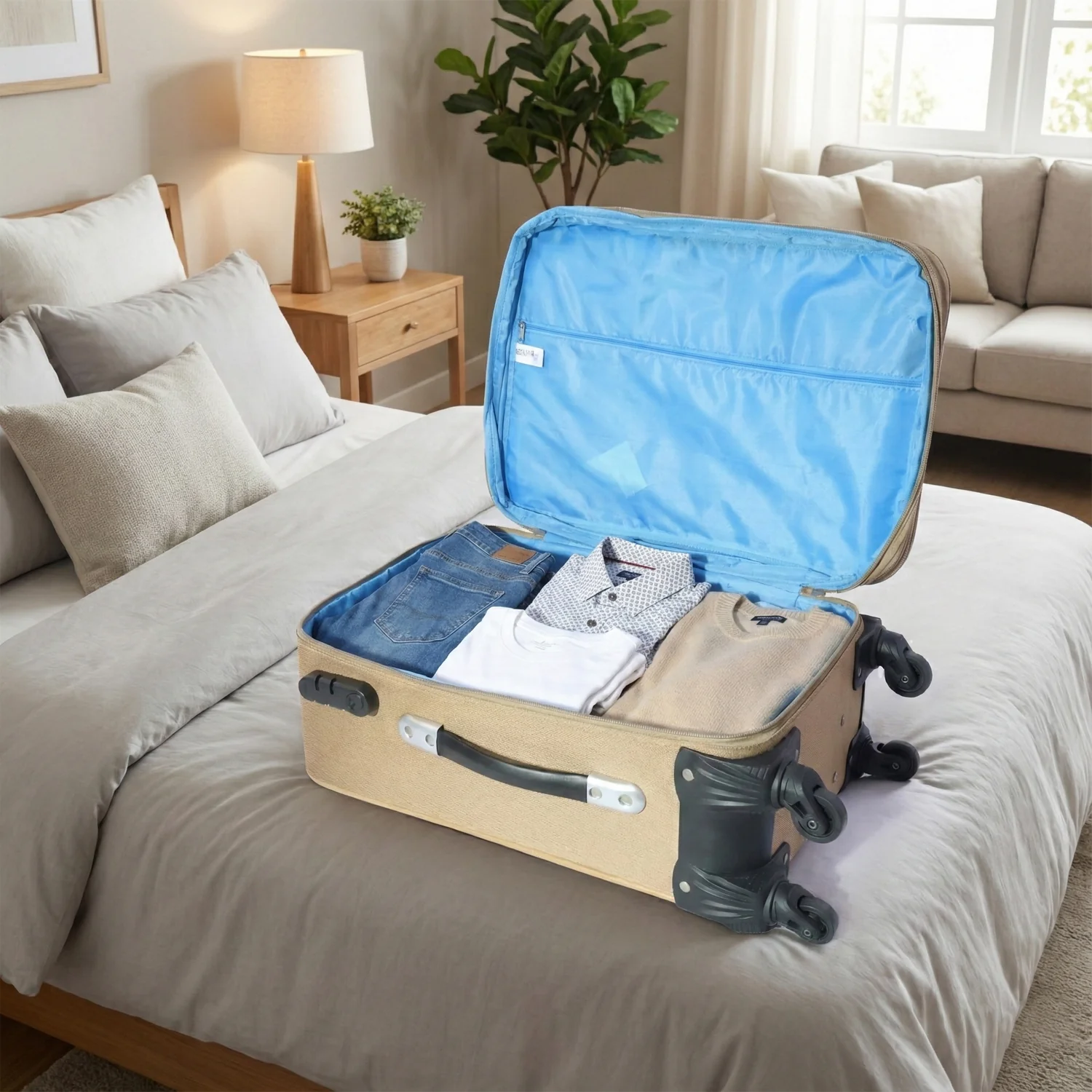 3 In 1 Soft side Trolley Luggage Set 3 Piece - Image 8