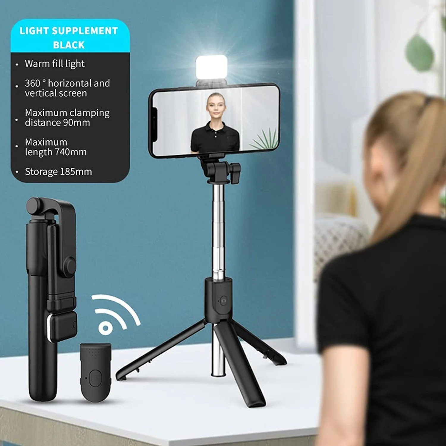 3 in 1 Wired Selfie Stick with Extendable Handle (70 Cm Long) - Image 7