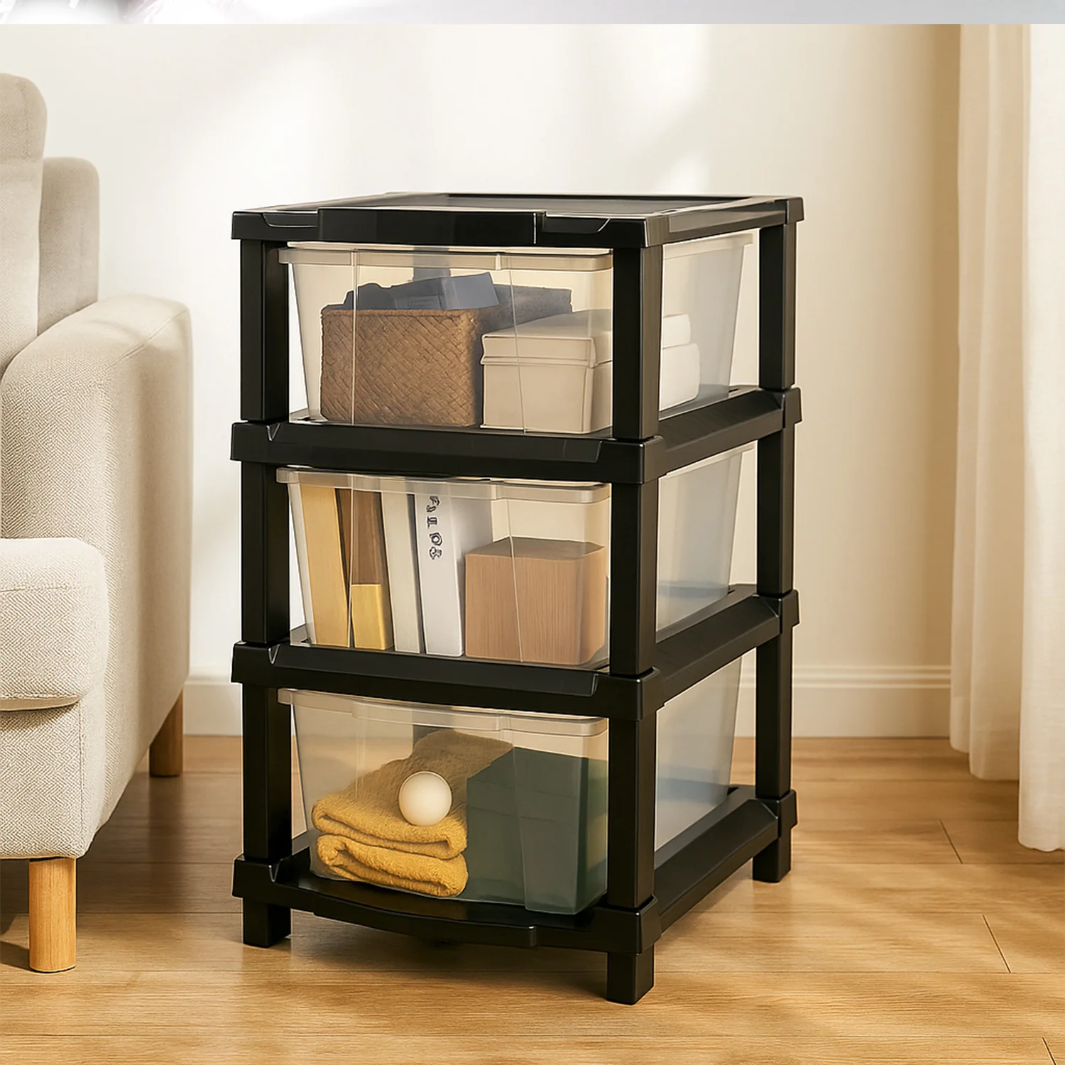 3-Layer Classic Transparent Drawer Storage Organizer - Image 3