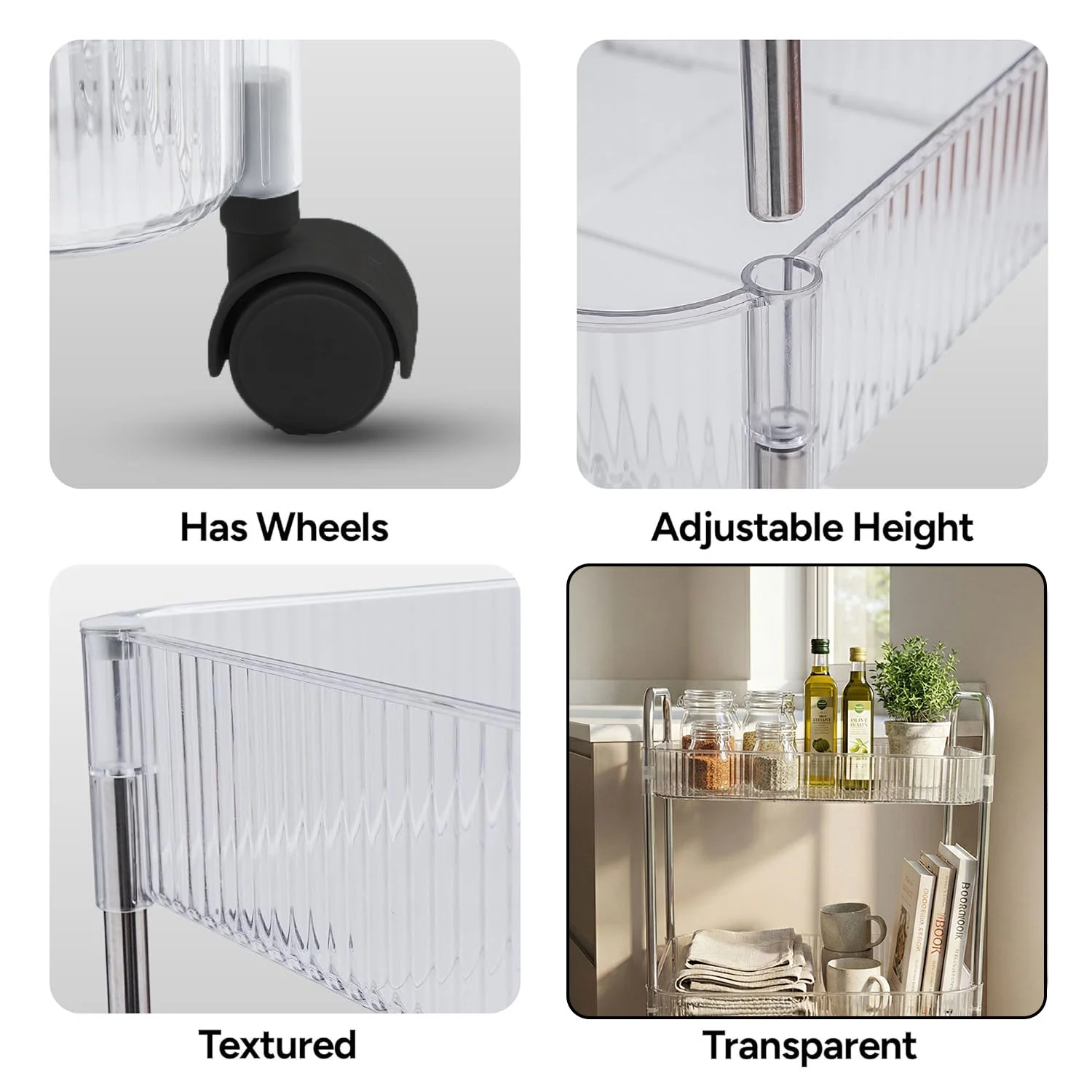 3 Layer Multipurpose Storage Trolley with Wheels - Image 6