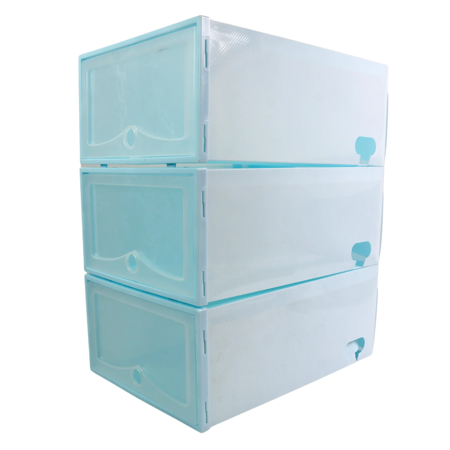 3 Layer Plastic Shoes Storage Box, Stackable Shoe Storage (1 Set / 3 Layer Set) - Image 5