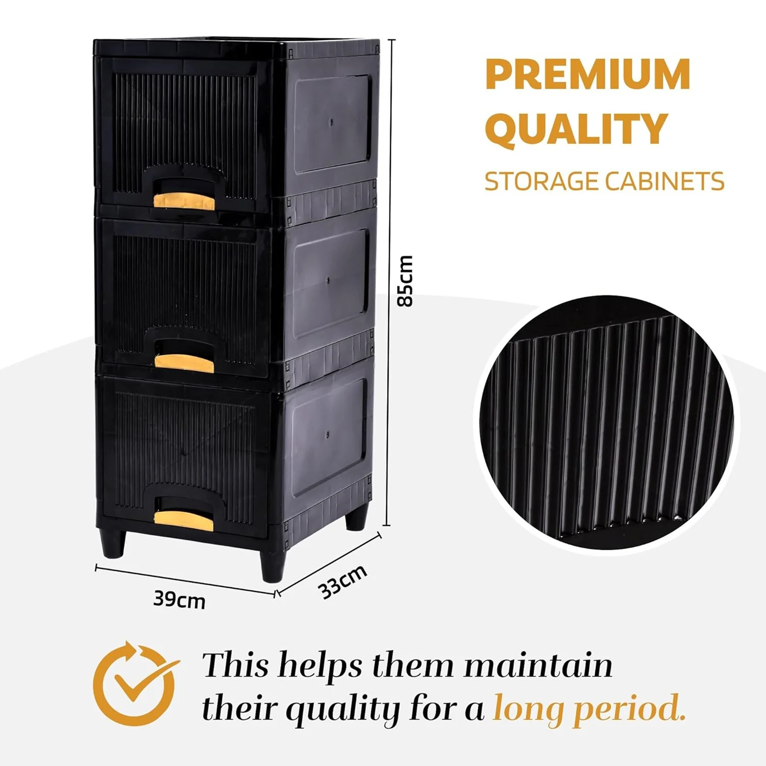 3-Layer Plastic Storage Drawer Cabinet - Image 3