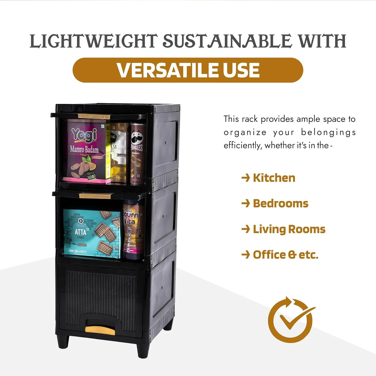 3-Layer Plastic Storage Drawer Cabinet - Image 8