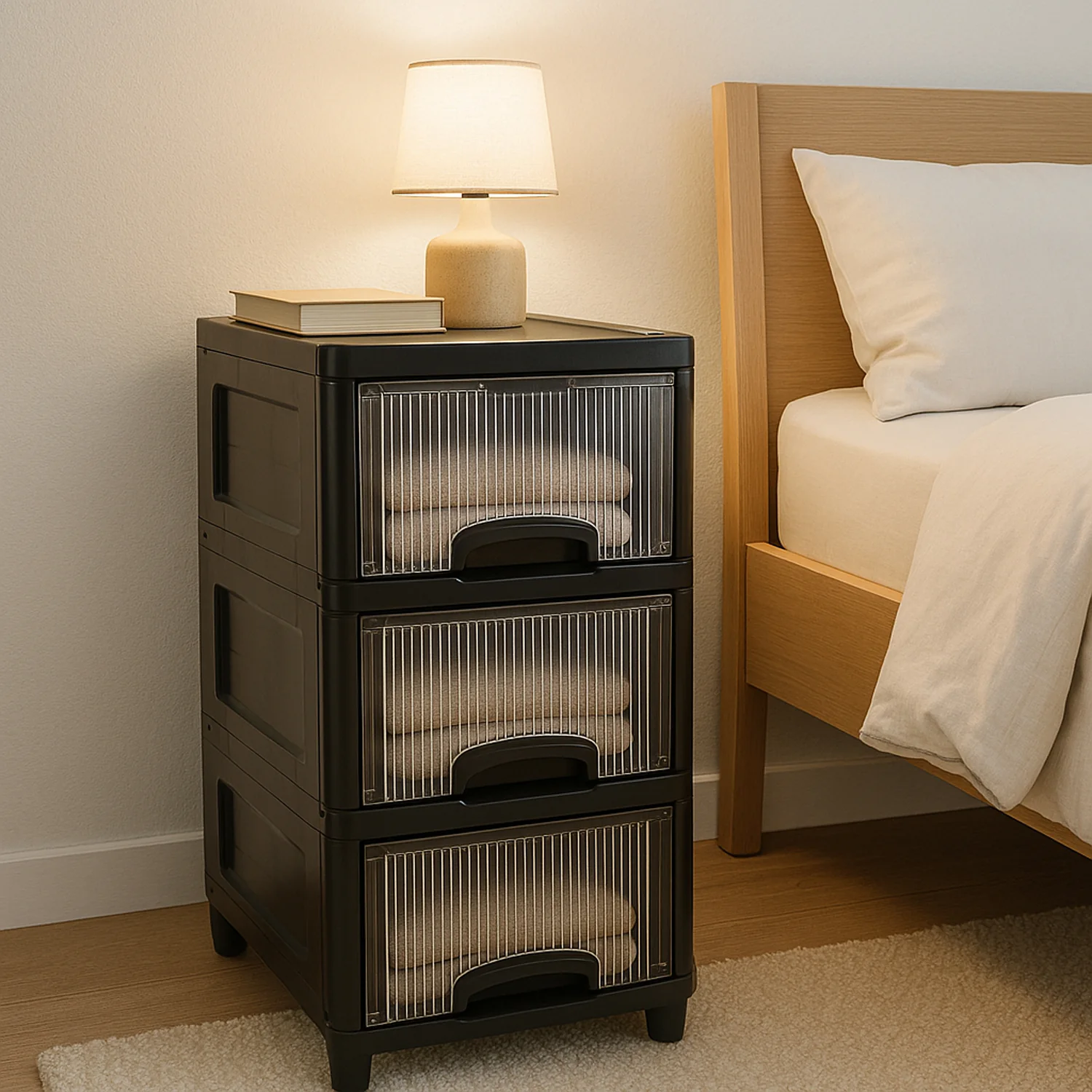 3-Layer Plastic Storage Drawer Cabinet - Image 9