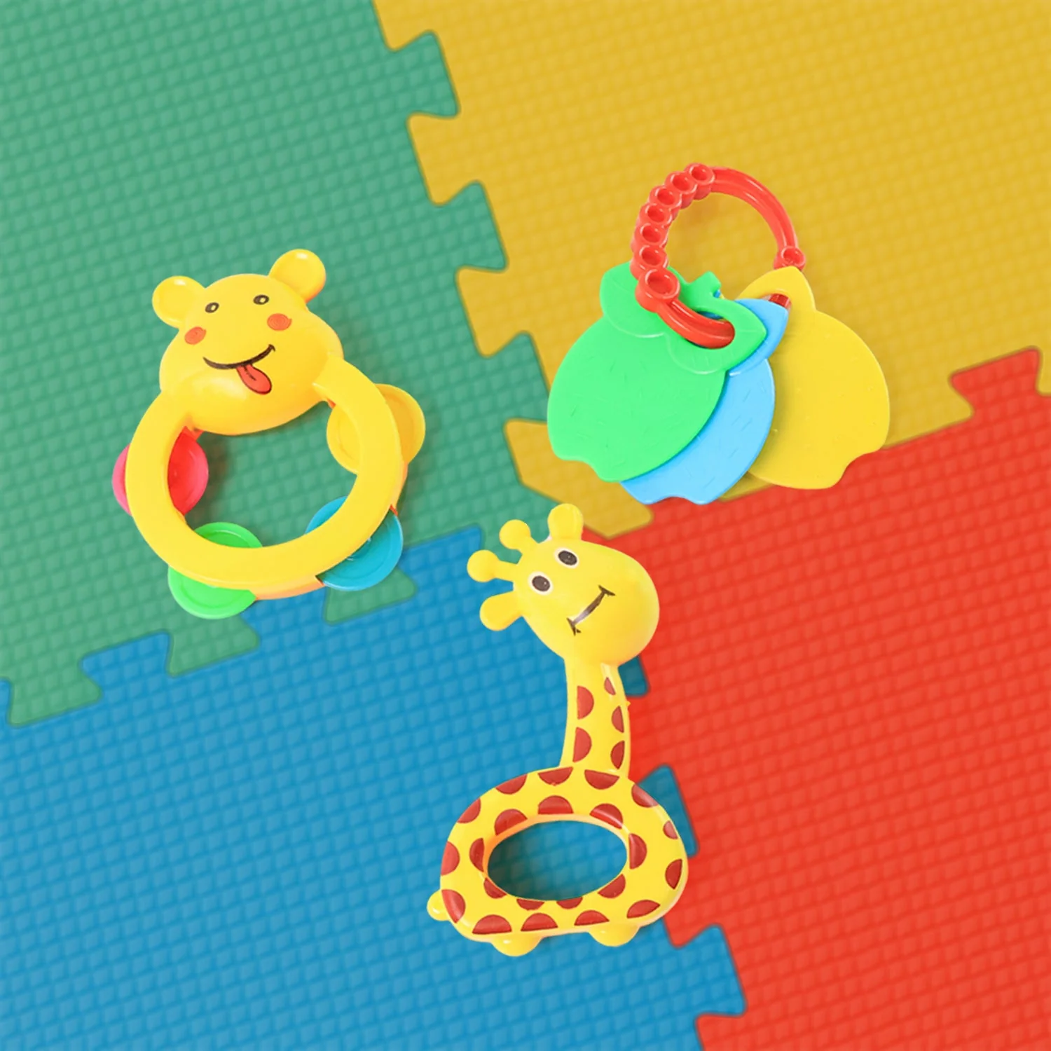 3 Pcs Set Colorful Animal Shape Baby Rattle Toy - Image 6
