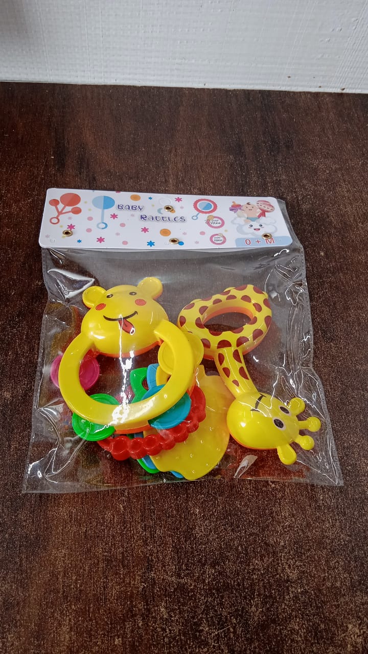 3 Pcs Set Colorful Animal Shape Baby Rattle Toy - Image 7