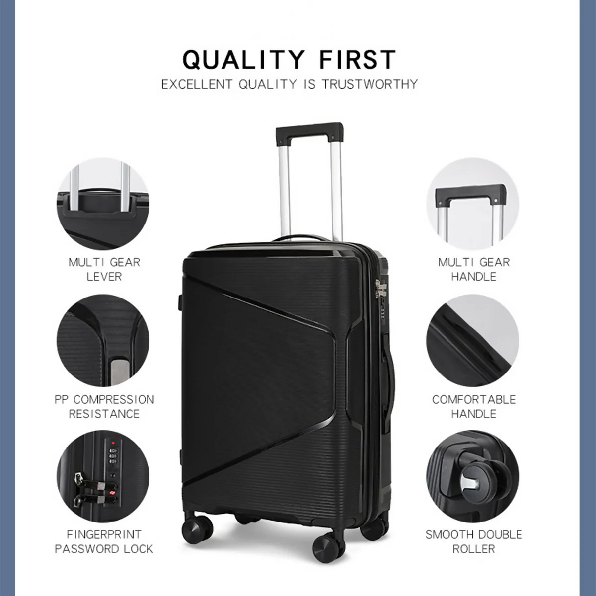3-Piece Hardshell Luggage Set with Spinner Wheels & TSA Lock - Image 8