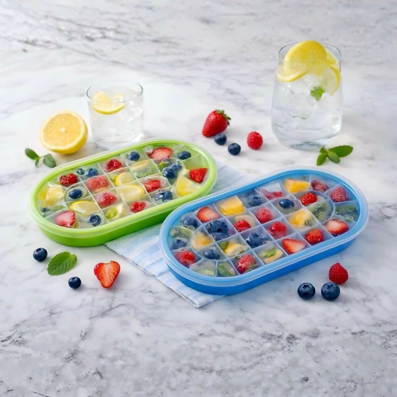 30 Grid Silicone Ice Cube Tray with Lid pack of 2 - Image 4