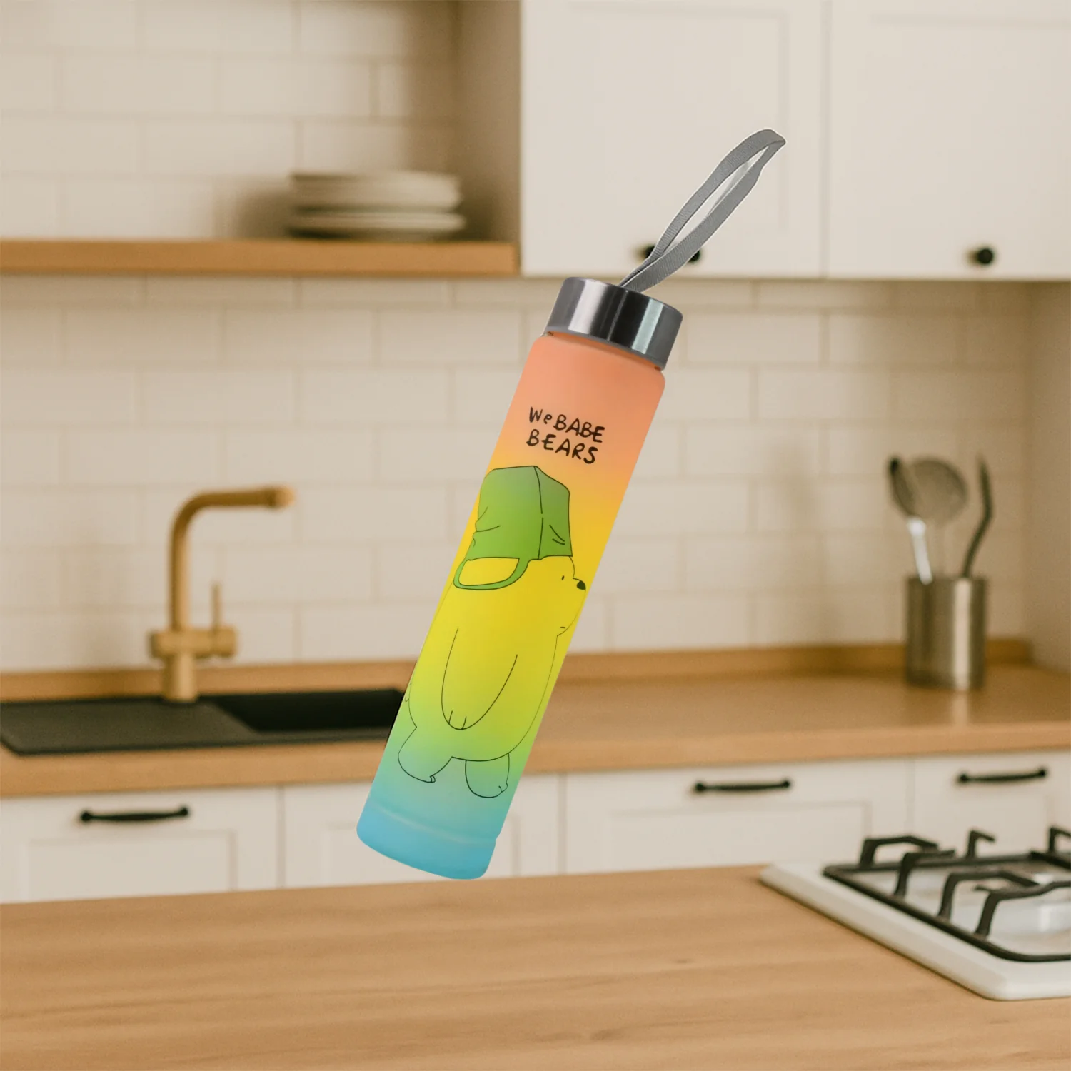 300 ML Cute Cartoon Printed Plastic Water Bottle - Image 6