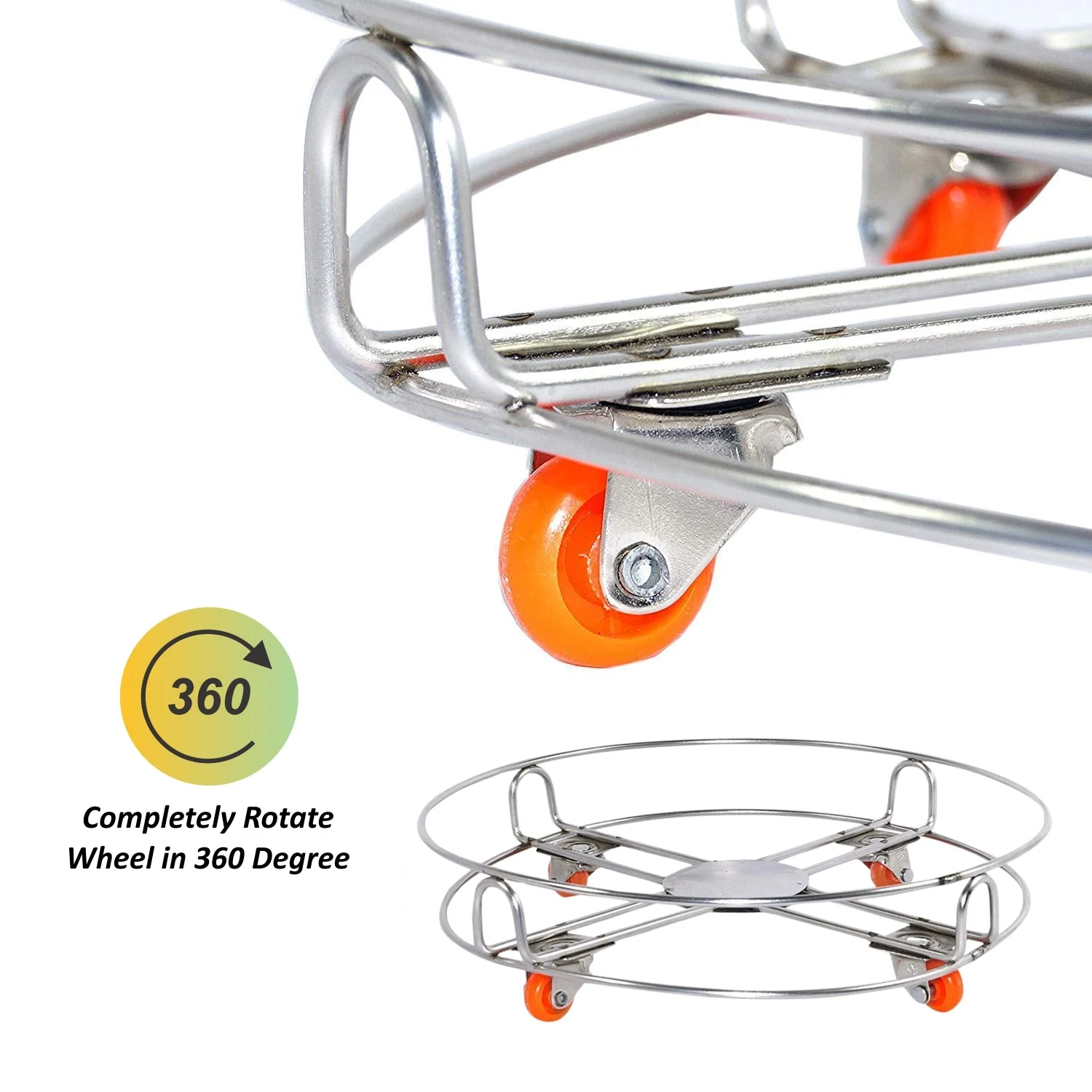 Stainless Steel Gas Cylinder Trolley Wheels LPG Cylinder Roller Stand Movable Trolley - Image 7