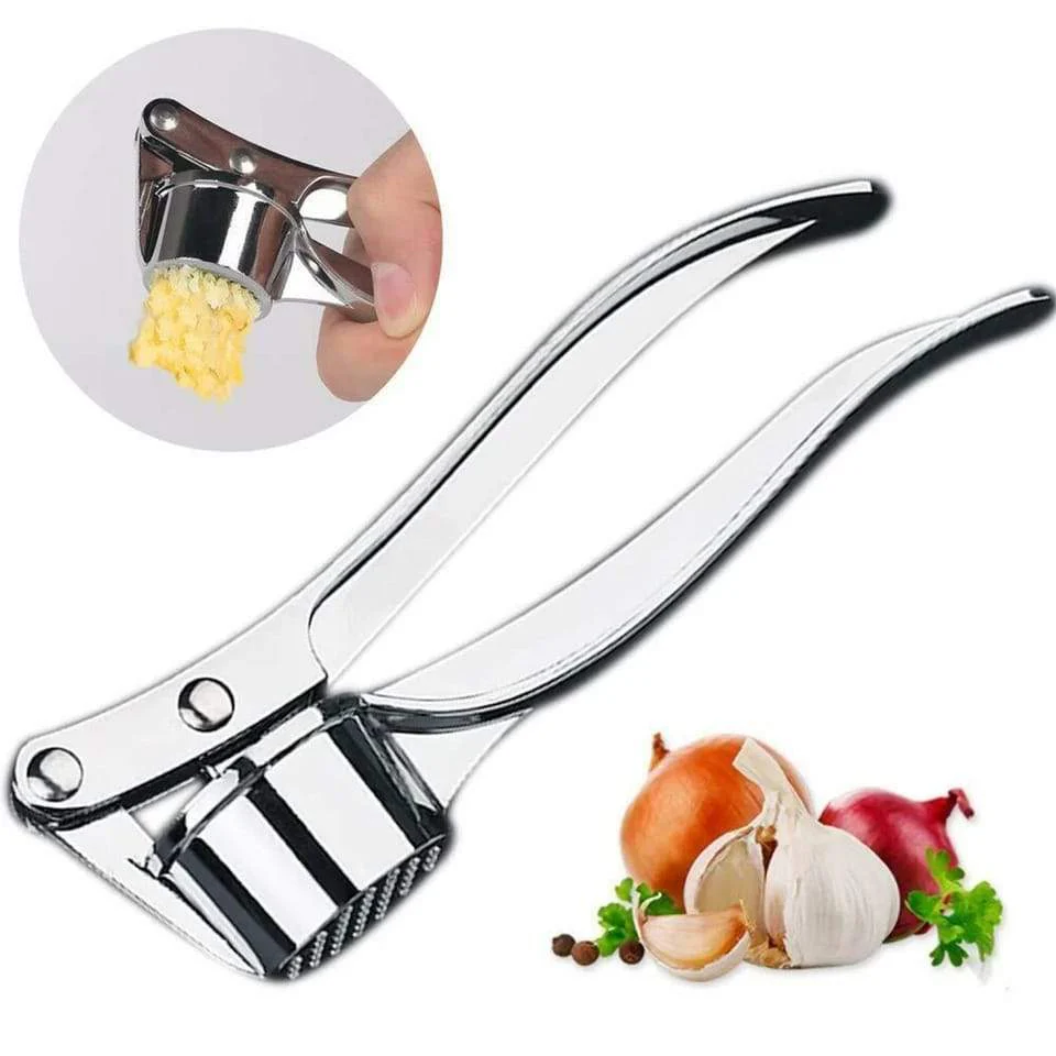Stainless Steel Garlic Press Crusher ,Crusher ,Squeezer ,Masher ,and Lemon Juicer - Image 4