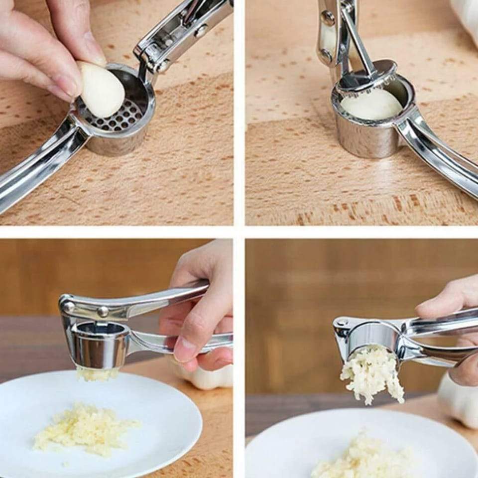 Stainless Steel Garlic Press Crusher ,Crusher ,Squeezer ,Masher ,and Lemon Juicer - Image 9