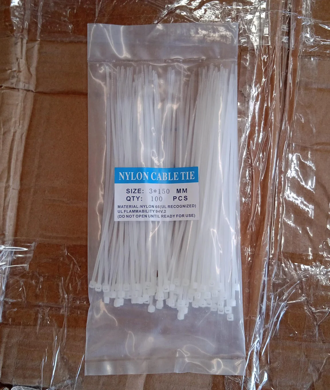6Inch Nylon Self Locking Cable Ties, Heavy Duty Strong Zip Wire Tie. Pack of 100 - Image 7