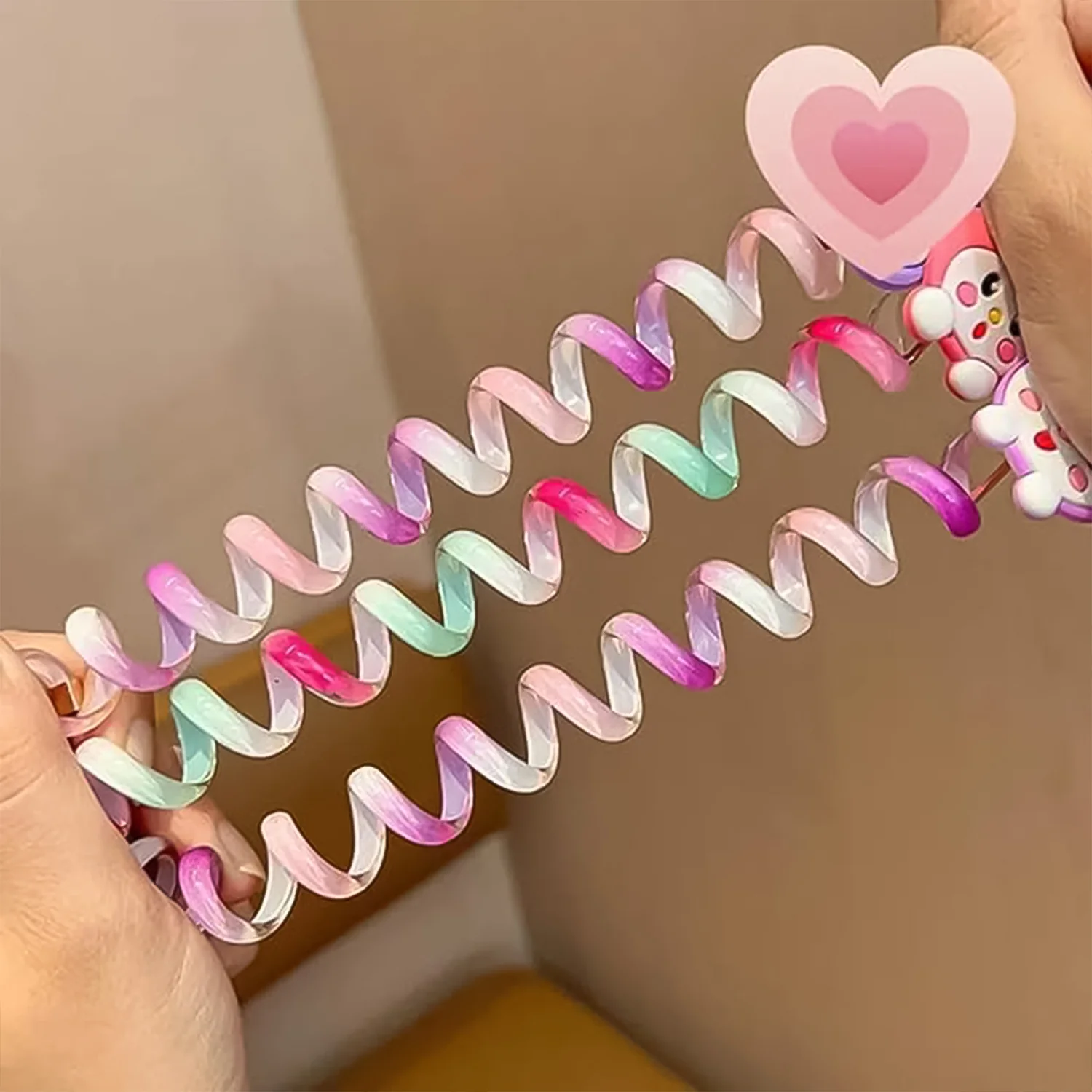 Colourful Telephone Wire Hairbands (1 pc / Mix Design), Hair accessories - Image 3