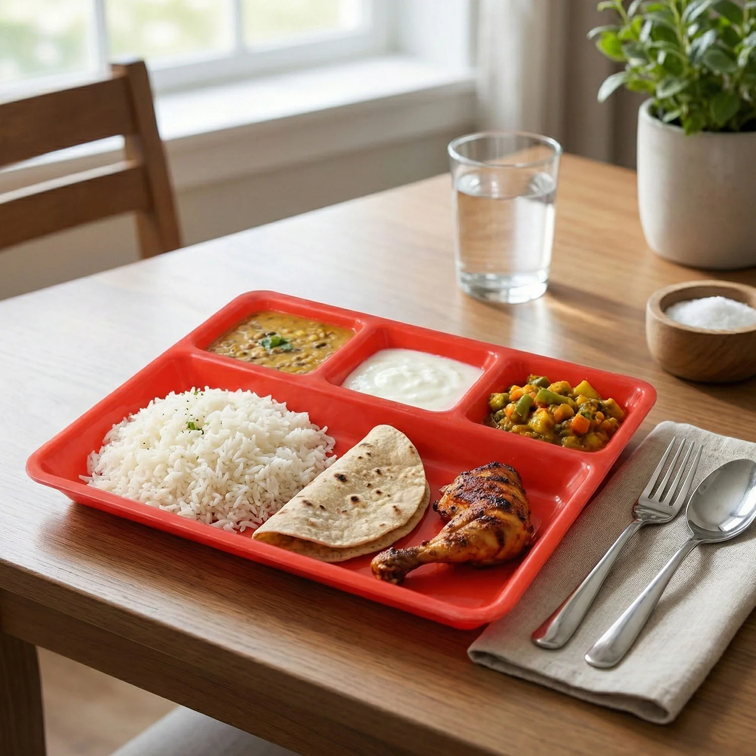 32 × 25 Cm Multipurpose Compartment Serving Tray (1 Pc) - Image 4