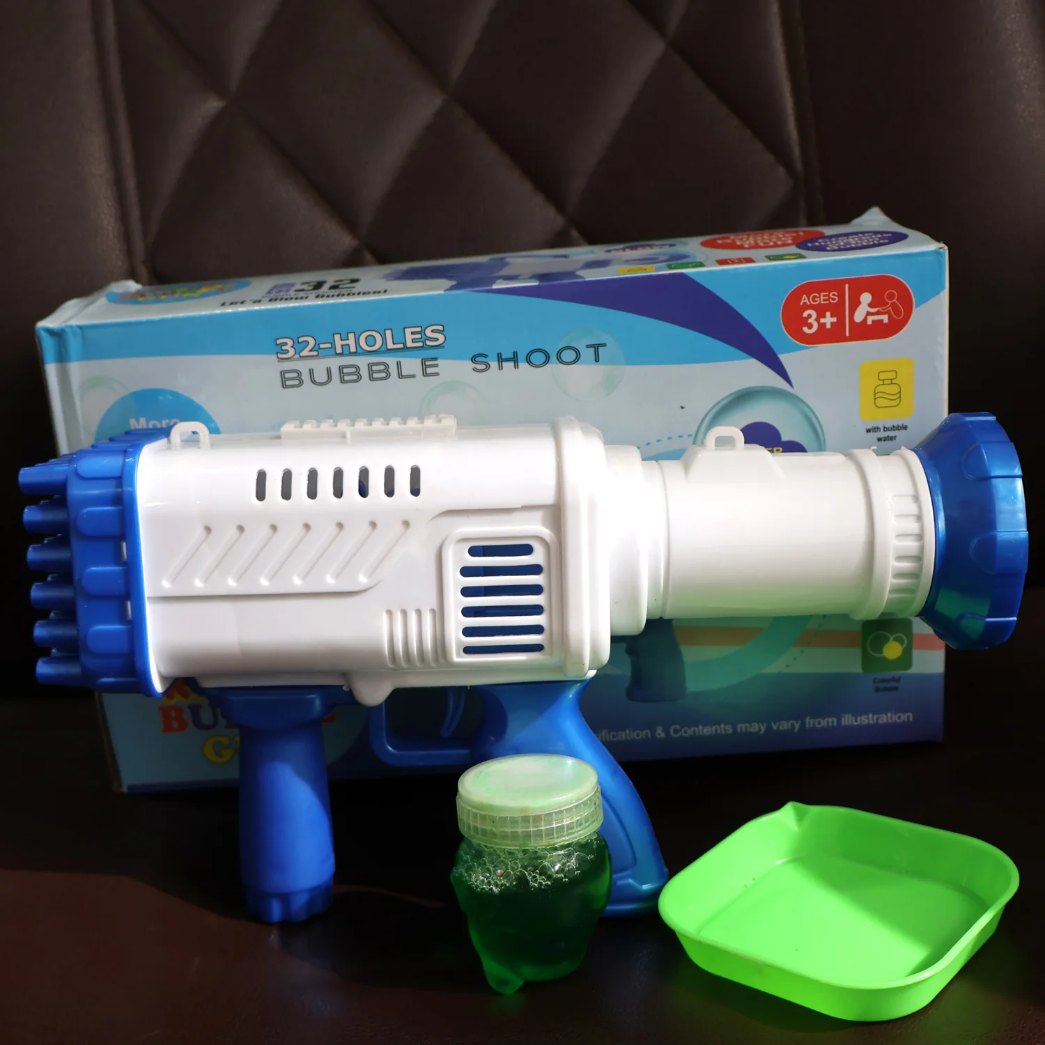 32 Holes Big Powerful Machine Bubble Gun Toys (1 Set) - Image 12