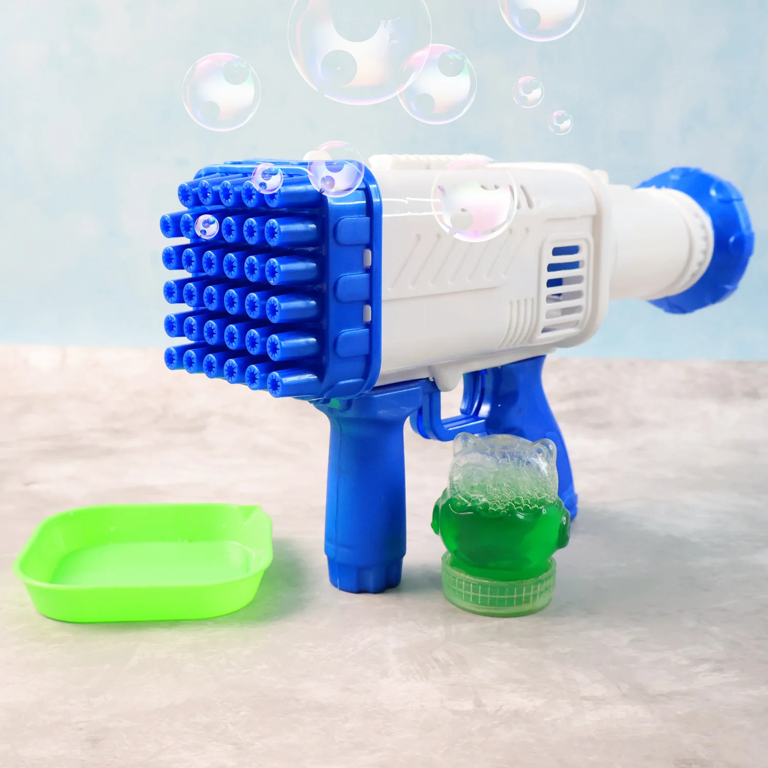 32 Holes Big Powerful Machine Bubble Gun Toys (1 Set) - Image 3