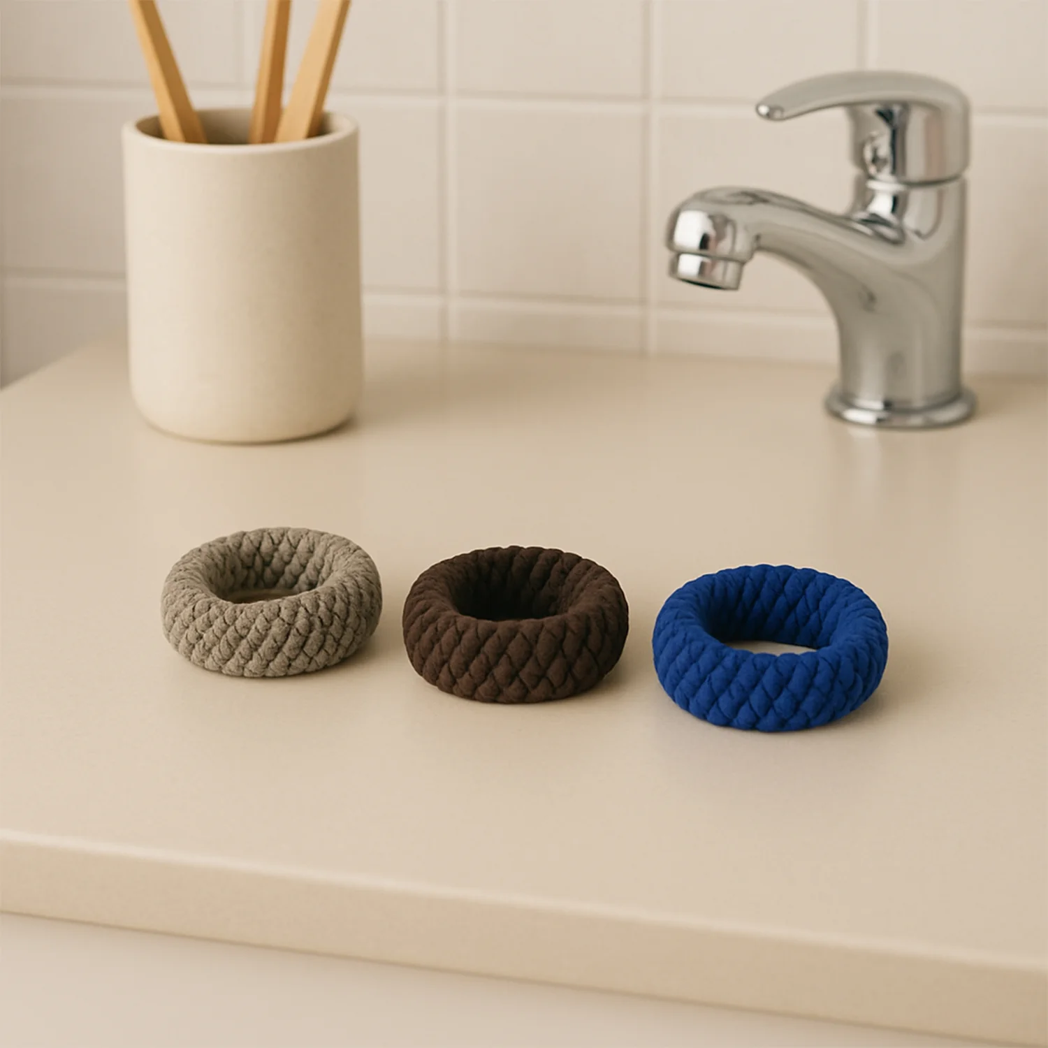 Tyre Shape Hair Rubber Bands Pack of 3 (Multicolour), Hair accessories - Image 5