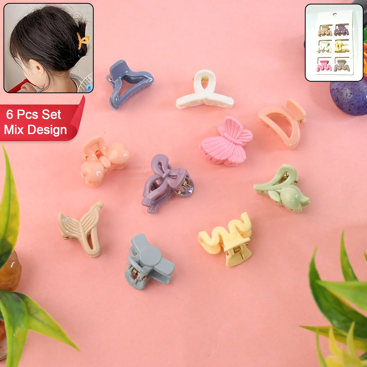 Hair Clips for Girls Kids Hair Accessories (6 Pcs Set), Hair accessories (Mix Design) - Image 6