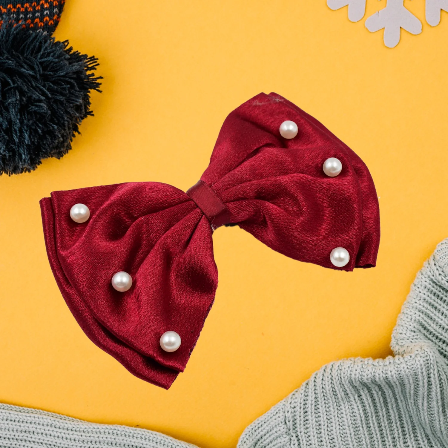 Hair Bow Knot Clip Suitable For Girls (1 Pc / Multicolour), Hair accessories - Image 4