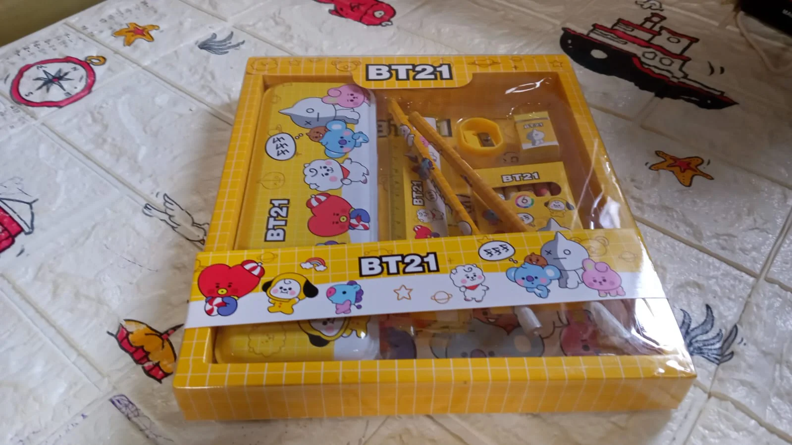 Stationery Kit for Kids - Metal Pencil Box, Sharpener, Pencil & Eraser (12 Pc Set) - Image 9
