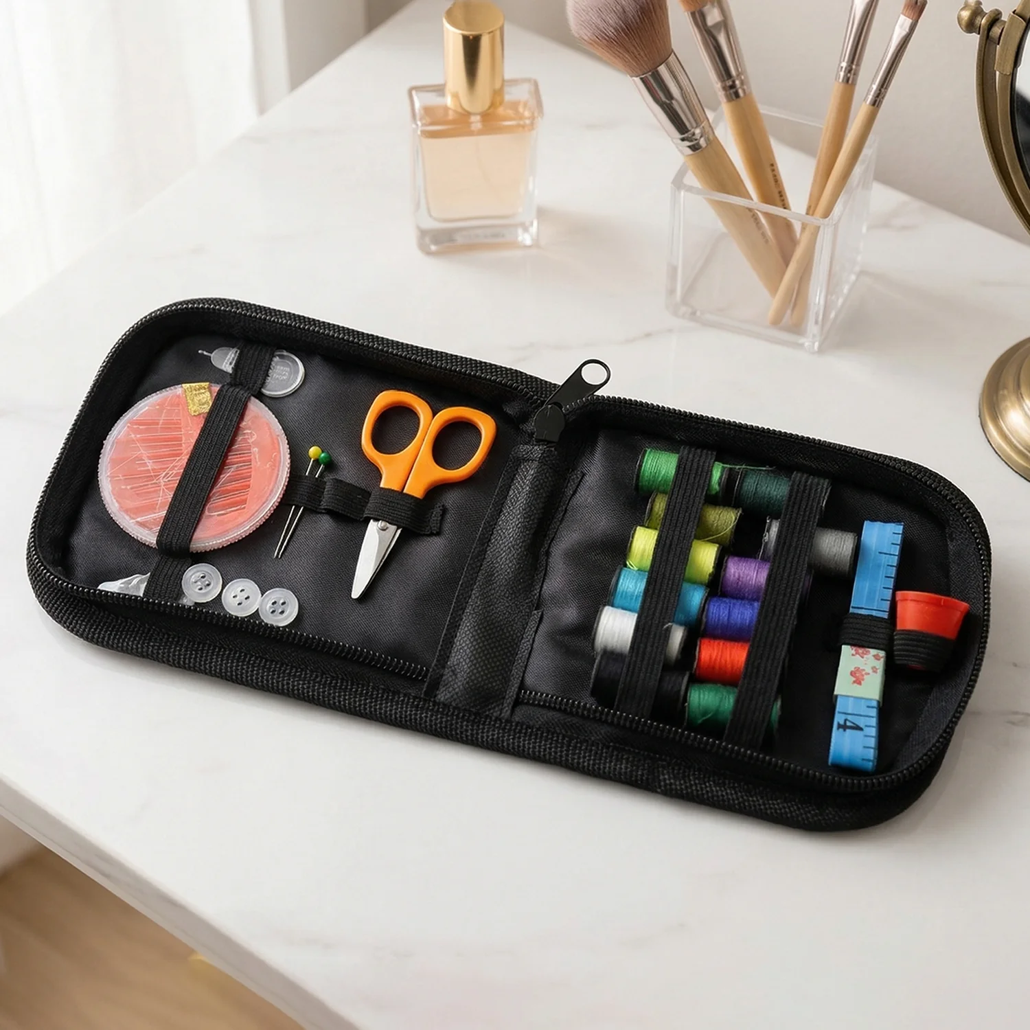 33 Pc Mini Sewing Kit with Zipper Case Portable Stitching Kit - Image 8