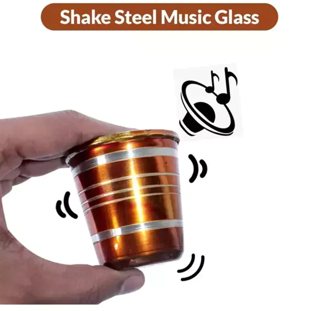 Stainless Steel Glass with Bell Sound for Kids Boys Girls  Juice Musical Toy Glass - Image 3