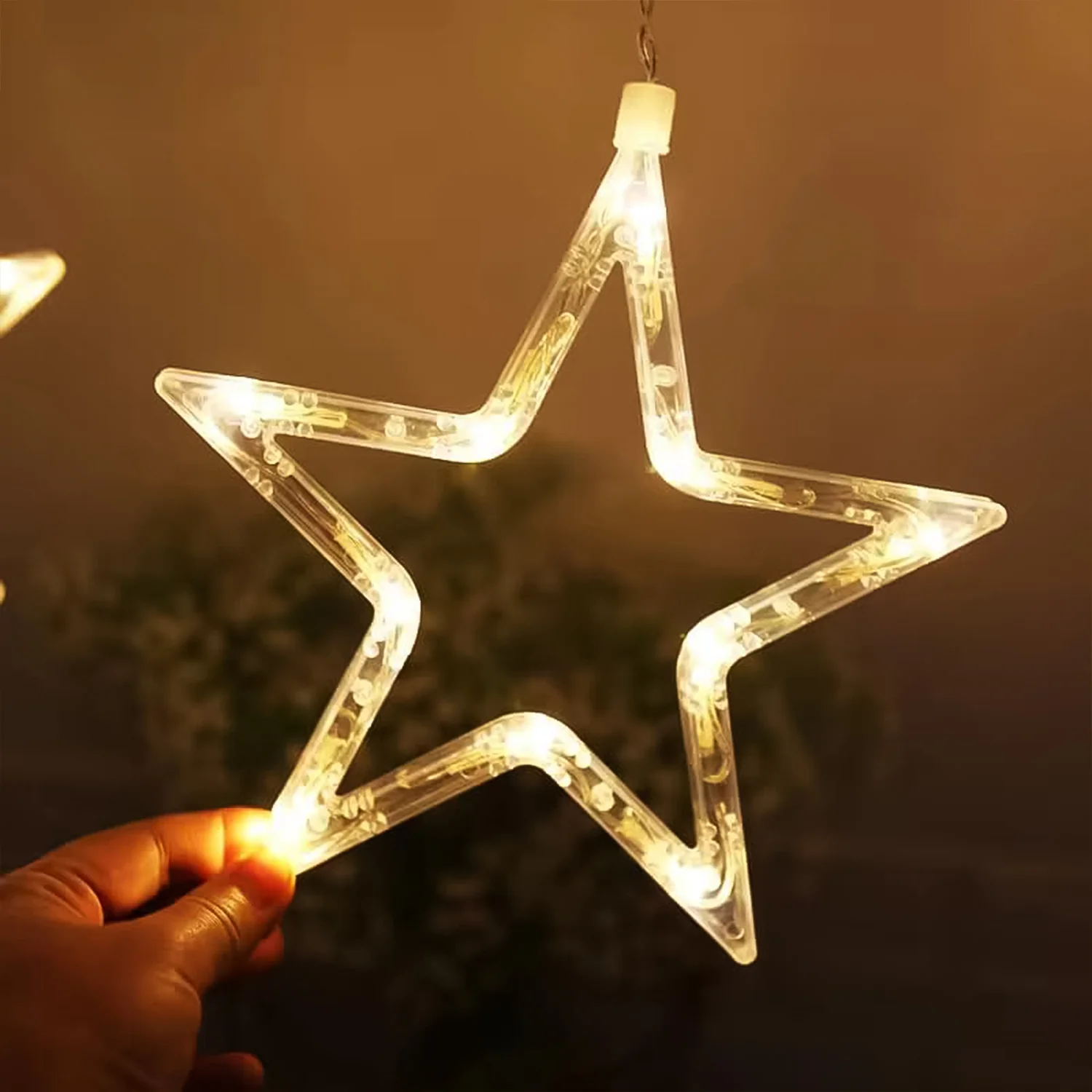 LED Curtain String Lights LED Christmas Light Indoor and Outdoor Light (Warm White / With Box) - Image 4