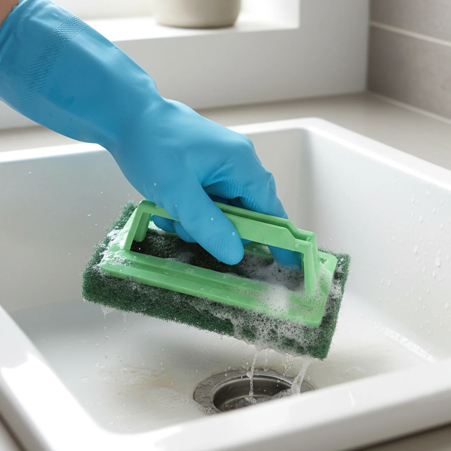 Tile cleaning multipurpose scrubber Brush with handle - Image 3