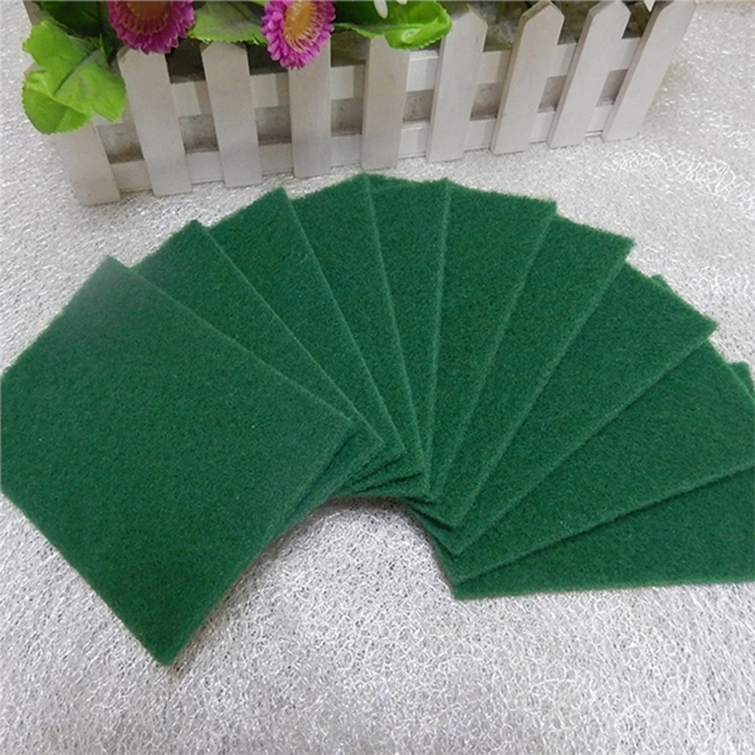 Scrub Sponge Cleaning Pads Aqua Green  10PCS - Image 3