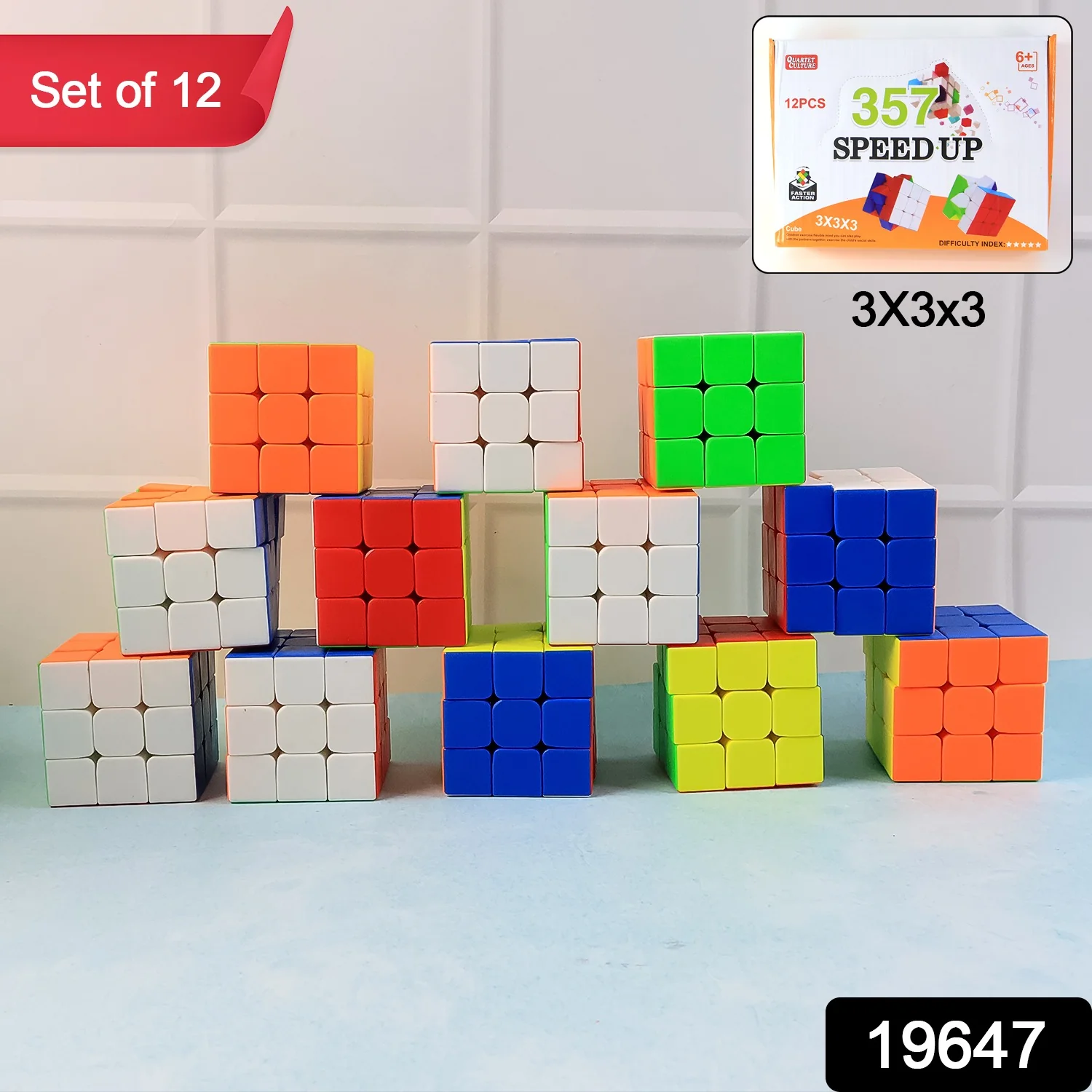 357 Speed Rubik’s Cubes 3x3x3x (Set of 12) - Image 2
