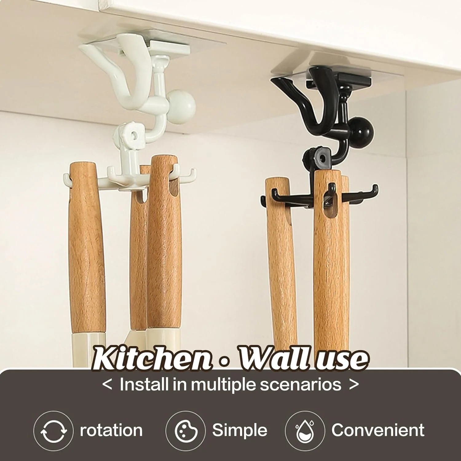 360° Rotating 6-Claw Hook – Kitchen & Bathroom Organizer (1 Pc | White) - Image 6