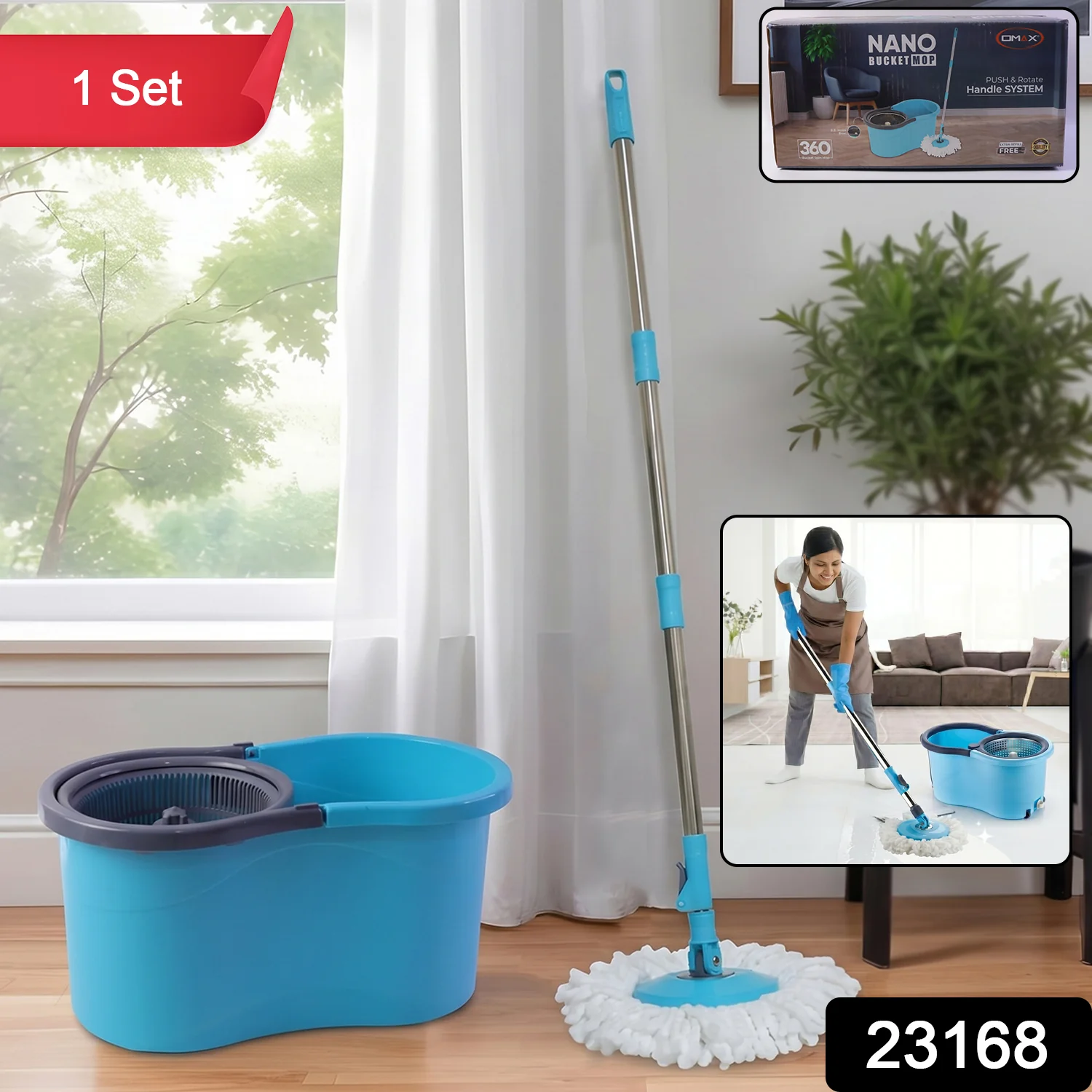 Top House 360 Cleaning Spin Mop Bucker Set at Just Rs.470 - Image 2