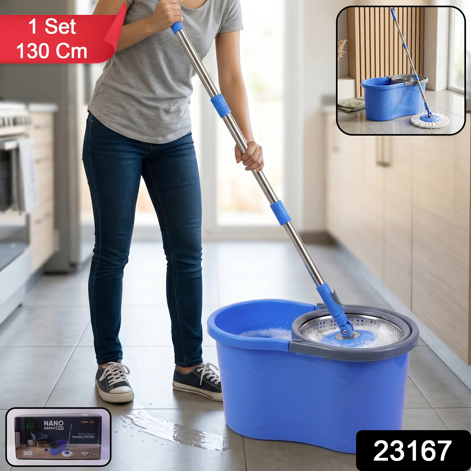 360 Rotating Turbo Spin Mop with Bucket Set for Home & Office - Image 3
