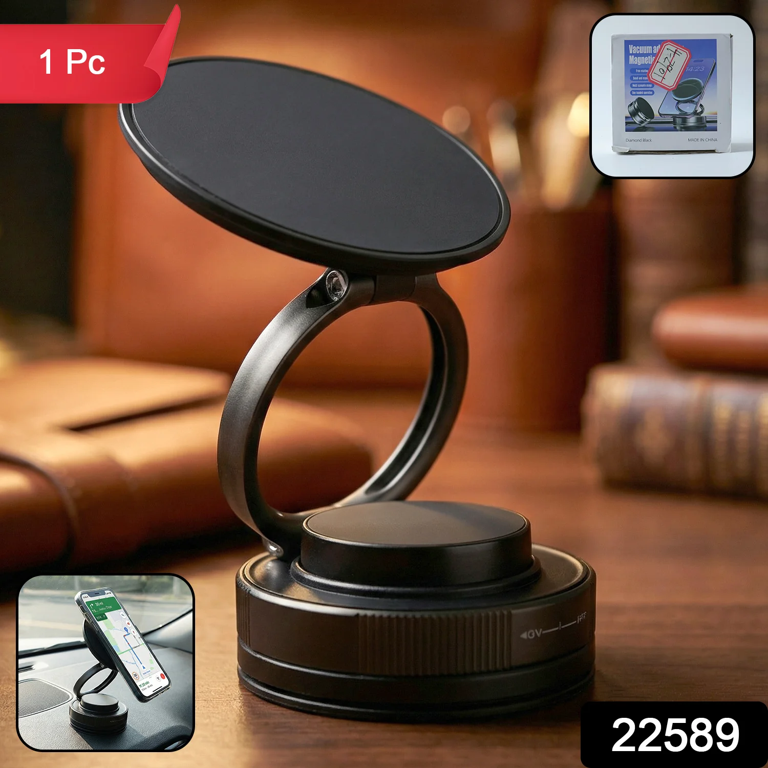 360° Rotatable Magnetic Mobile Phone Holder Stand (1 Pc) - Image 2