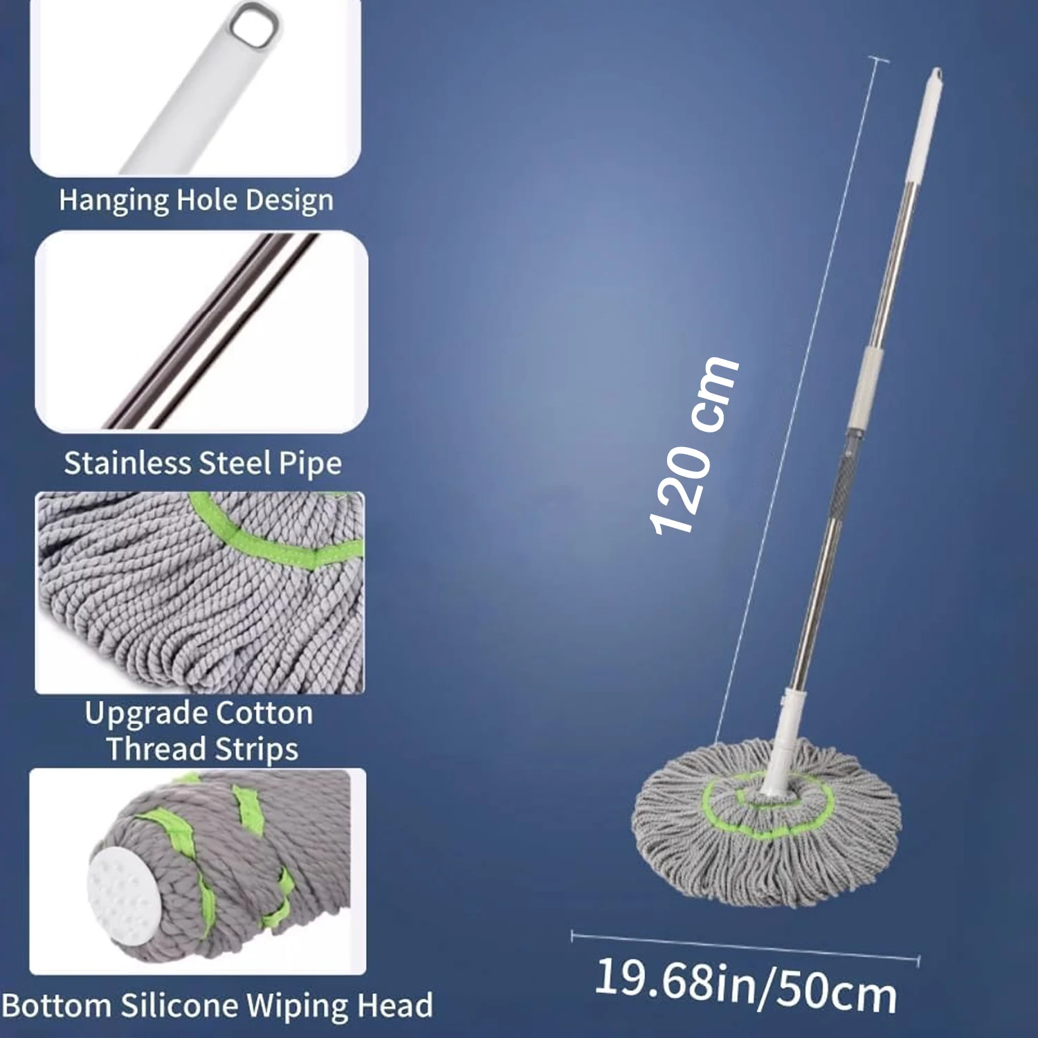360° Spin Mop Floor Cleaning Mop (1 Pc) - Image 6