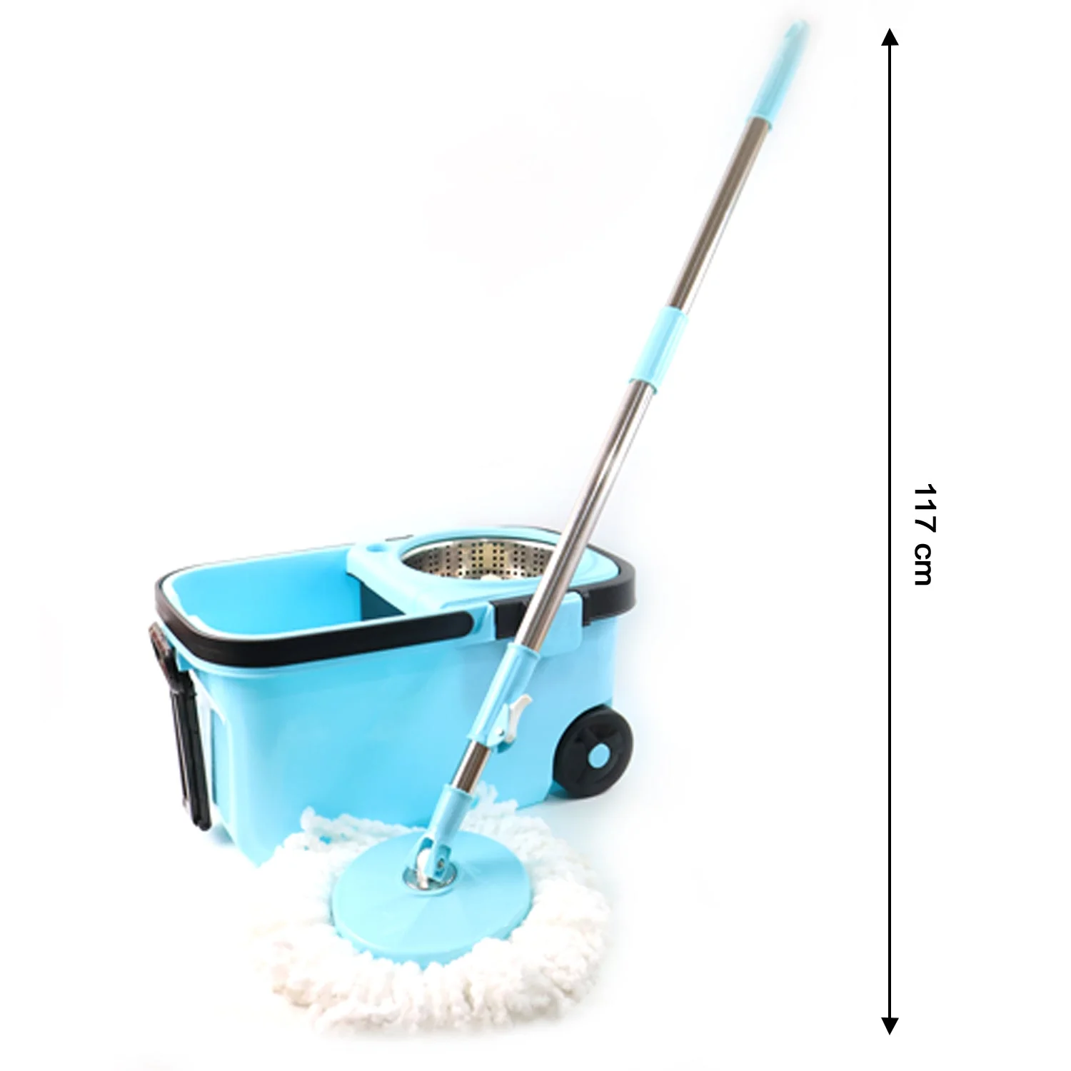 360° Spin Mop with Super Absorbent Microfiber Heads (1 Set) - Image 7