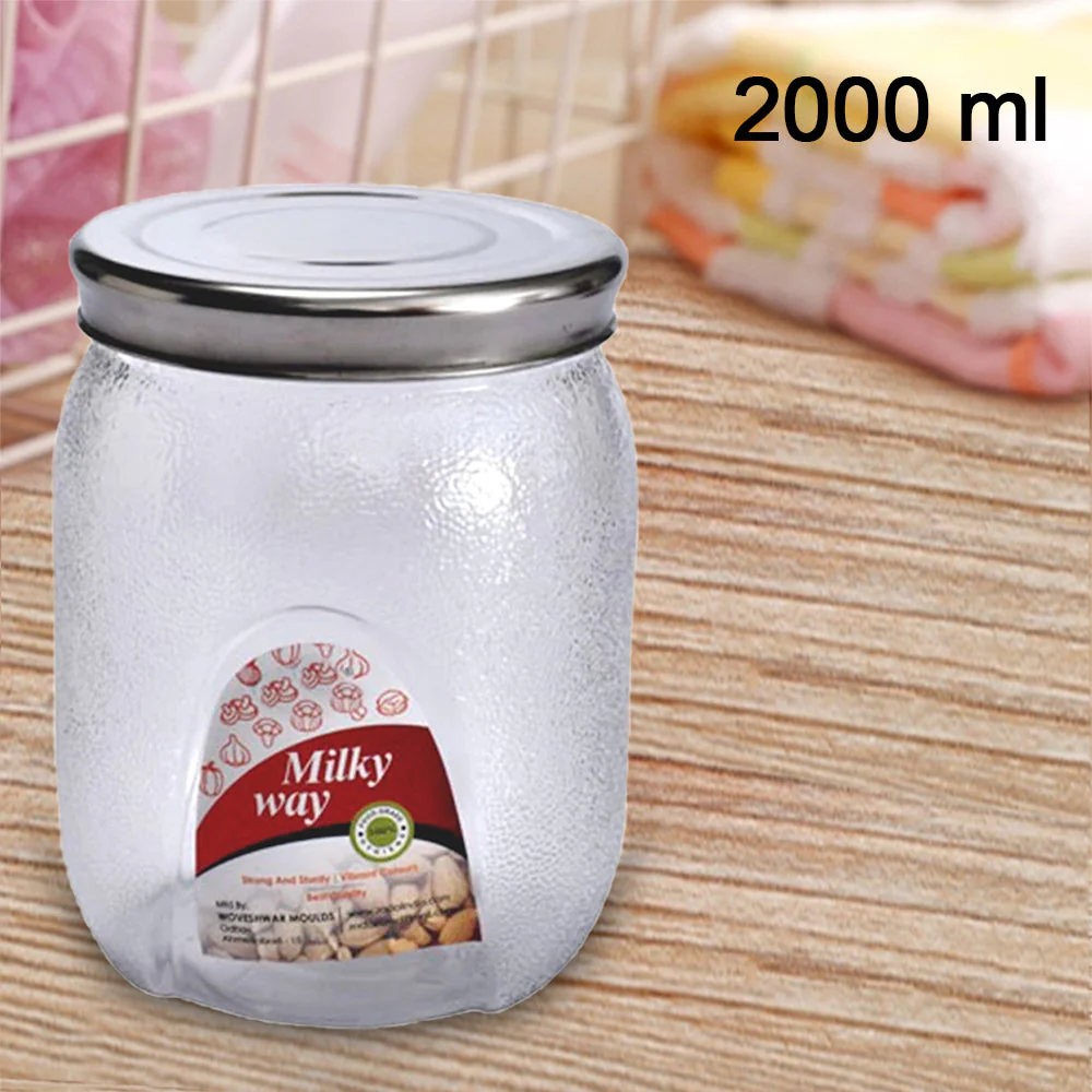 Plastic Mason Jar with Airtight lids (2000 ml) - Image 3