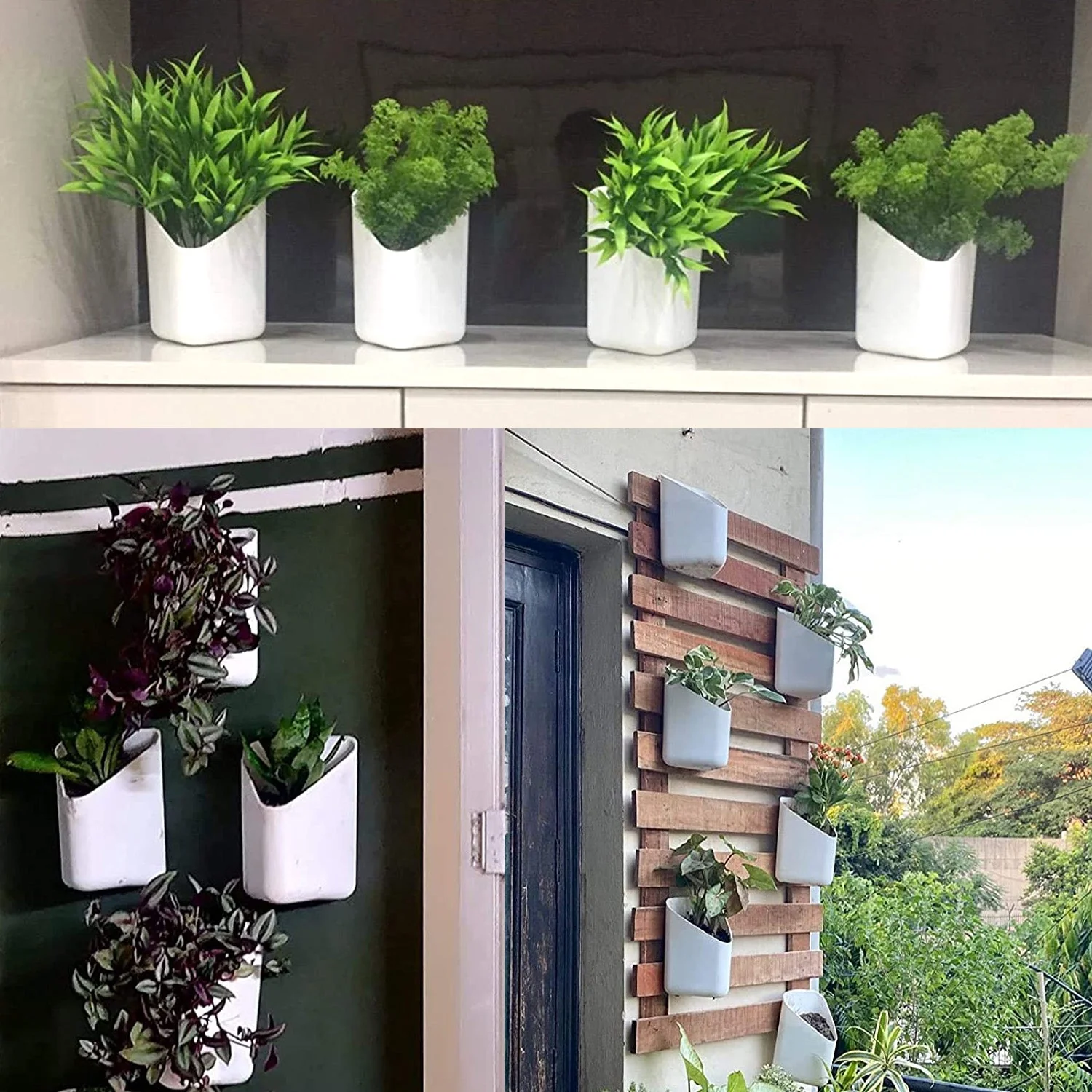 Plastic Vertical Hanging Planter Pot, Multicolour, - Image 7