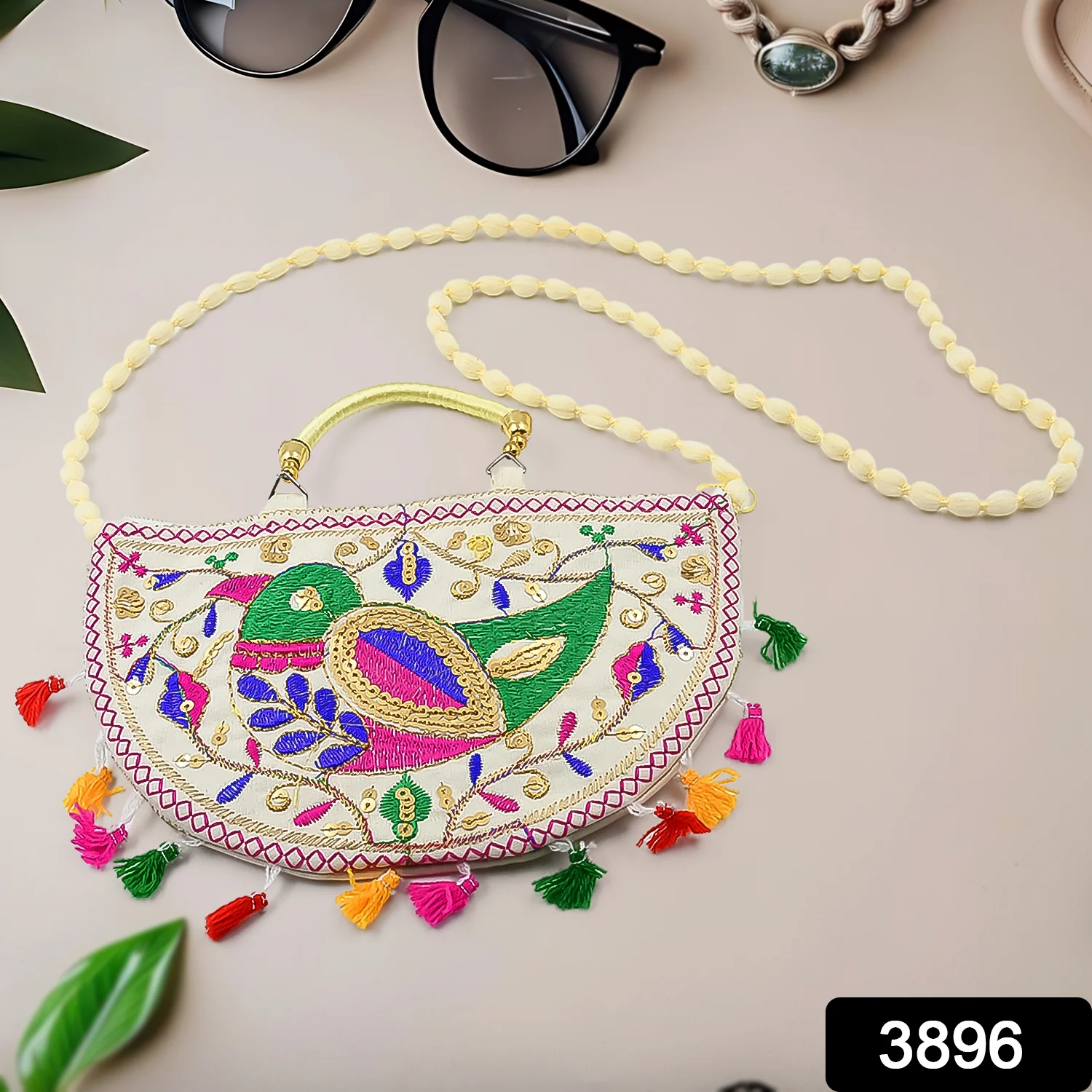 Traditional handbag, Rajasthani Jaipuri Cotton Bag (1 Pc) - Image 2