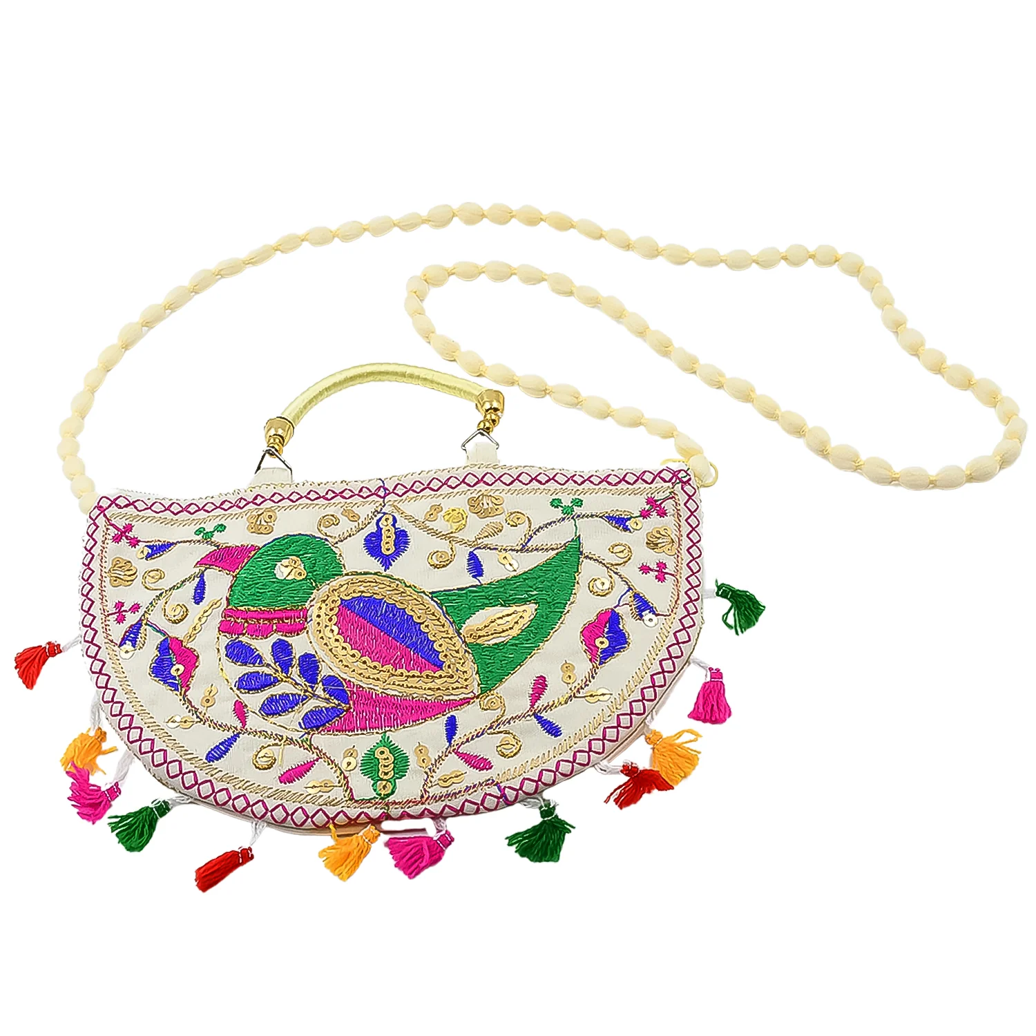 Traditional handbag, Rajasthani Jaipuri Cotton Bag (1 Pc) - Image 3