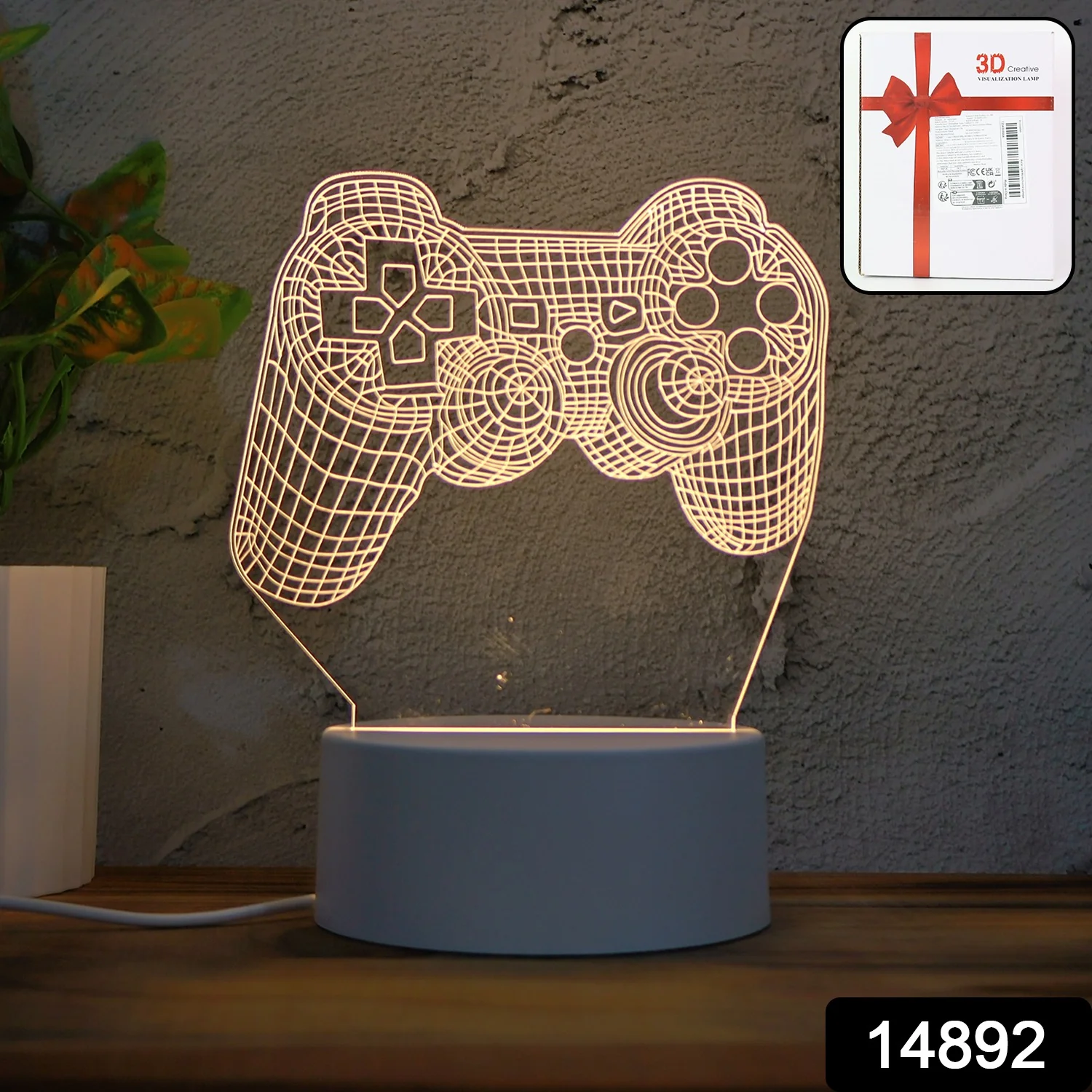 3D Acrylic LED Night Lamp – Game Controller Shape Decorative Light for Gamers (1 Pc) - Image 2