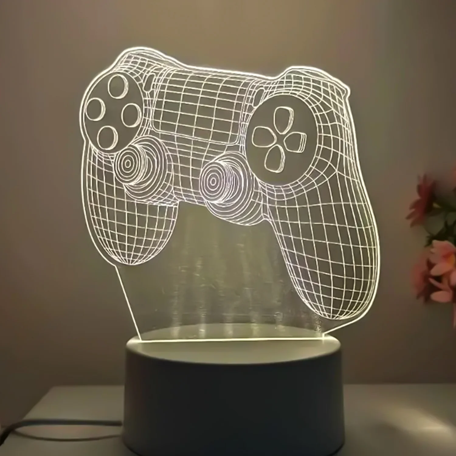 3D Acrylic LED Night Lamp – Game Controller Shape Decorative Light for Gamers (1 Pc) - Image 4